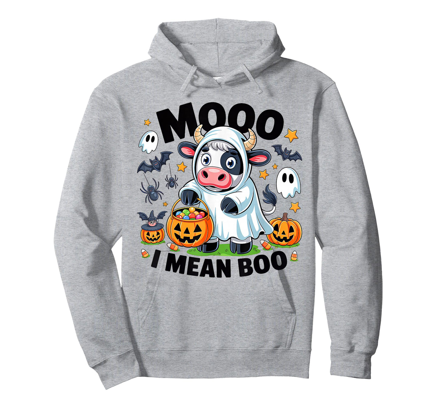 Moo I Mean Boo Spooky Cow Halloween Spooky Heifer Cute Ghost T-Shirt