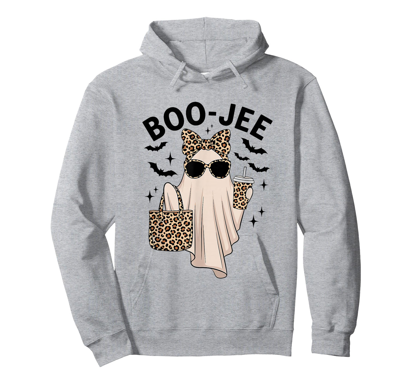 Coquette Leopard Ghost Coffee Boo-JEE Halloween Boujee Ghost T-Shirt