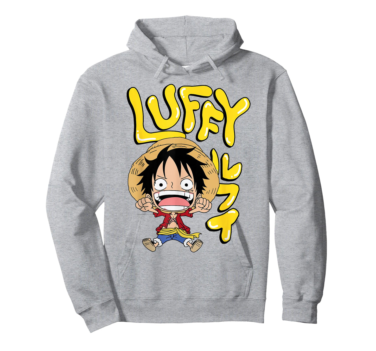 One Piece Anime Luffy Chibi with Bubble Letters T-Shirt