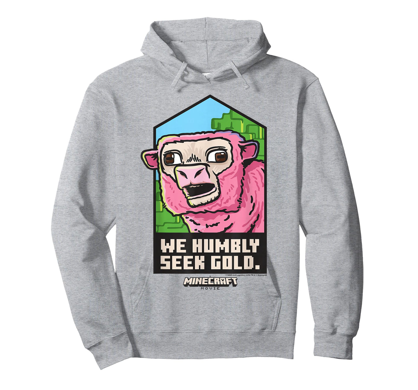 A Minecraft Movie We Humbly Seek Gold Pink Sheep Portrait T-Shirt