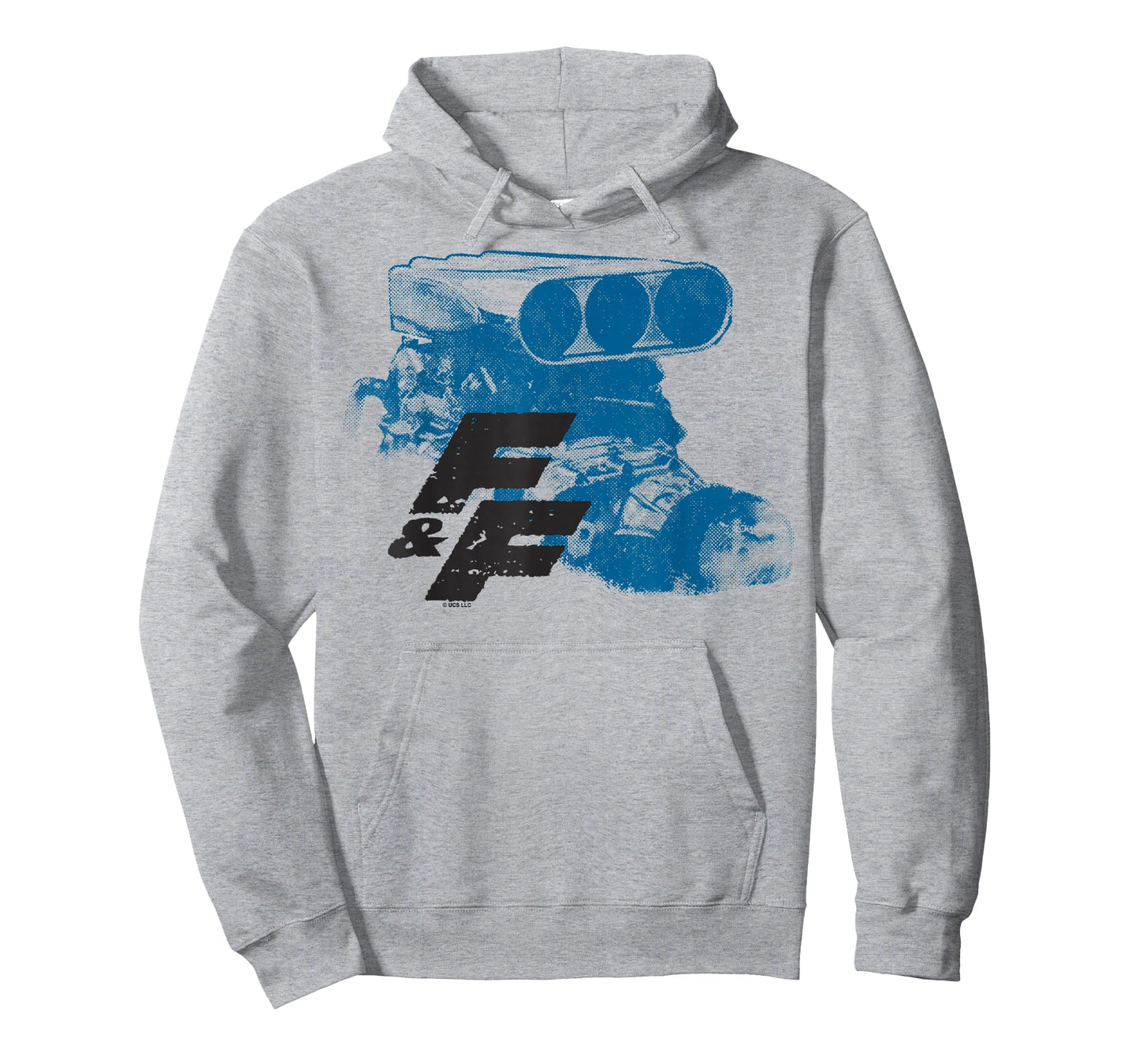 Fast & Furious Blue Hue Engine Block Distressed Logo T-Shirt