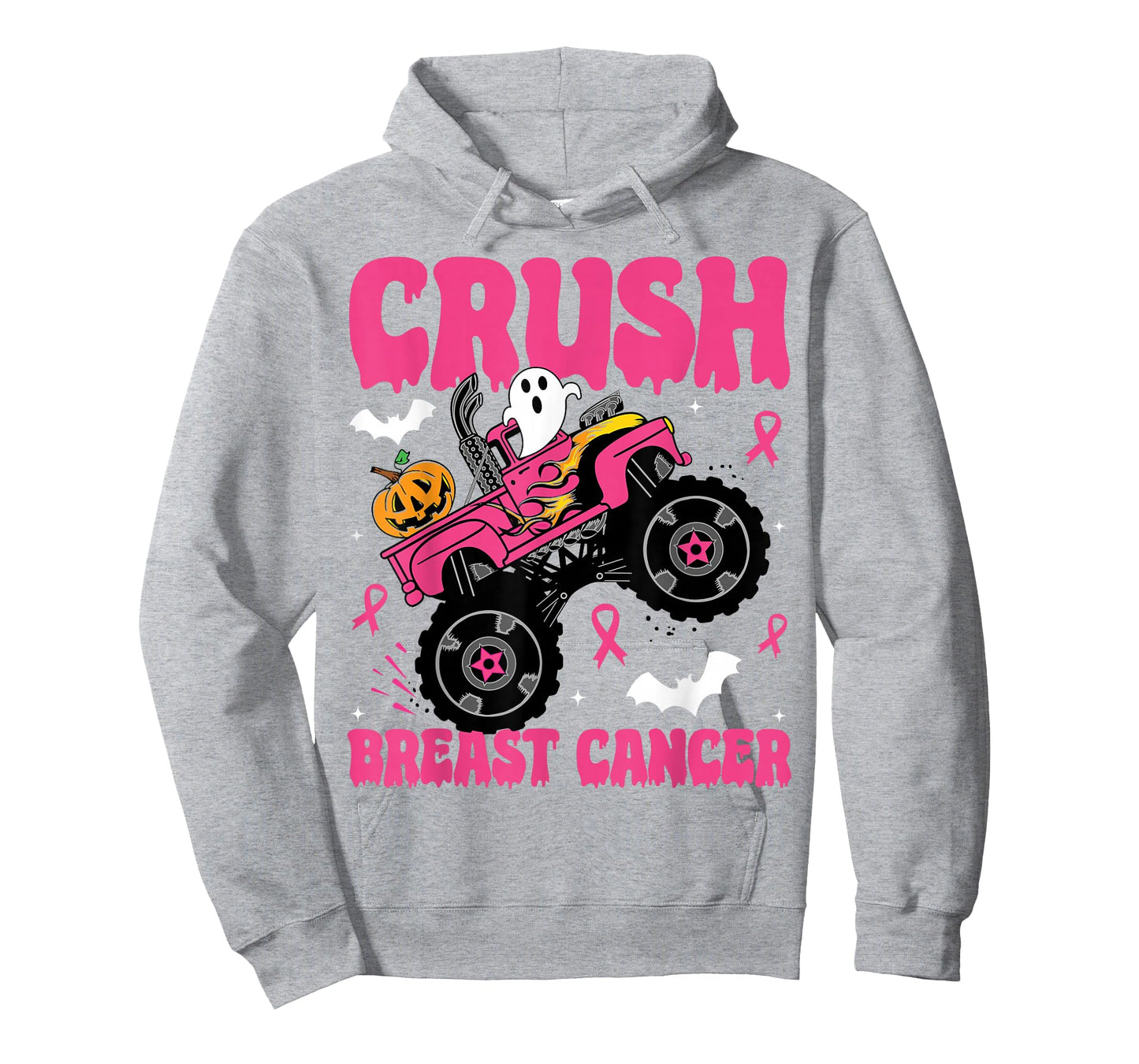 Crush Breast Cancer Awareness Monster Truck Halloween kids T-Shirt