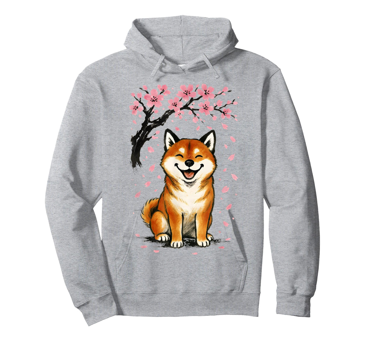 Shiba Inu Dog Japanese Cherry Blossom Sakura Tree Graphic T-Shirt