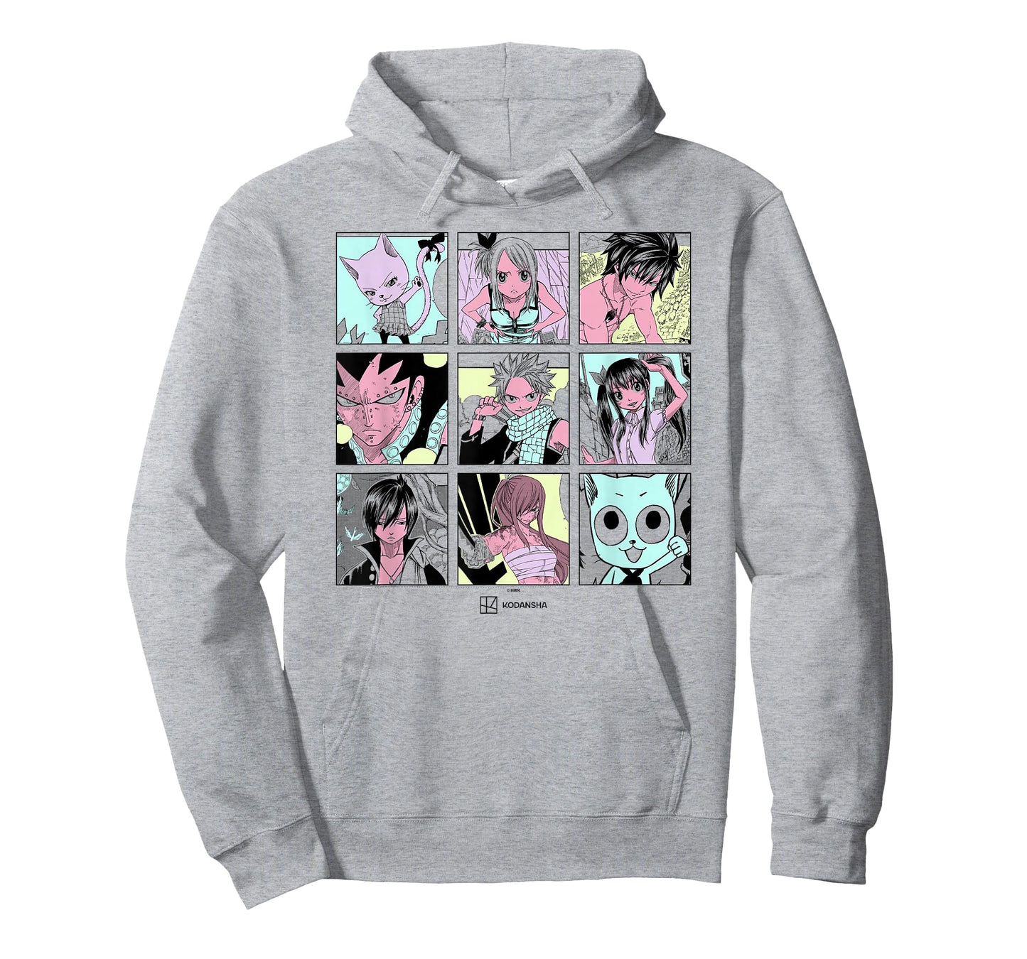 Fairy Tail Main Characters Box Up Retro Manga Panels T-Shirt