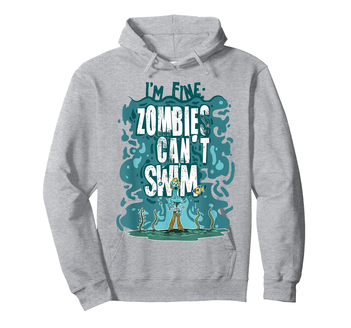 Funny Swimming Quote Gift Zombies Can't Swim for Swimmer T-Shirt