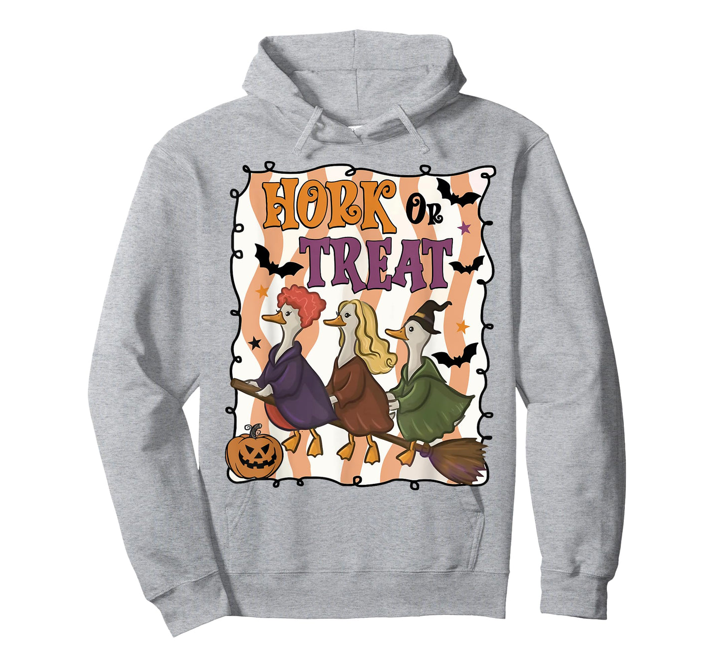 Hork Or Treat Funny Goose Witches Halloween Spooky Witch T-Shirt