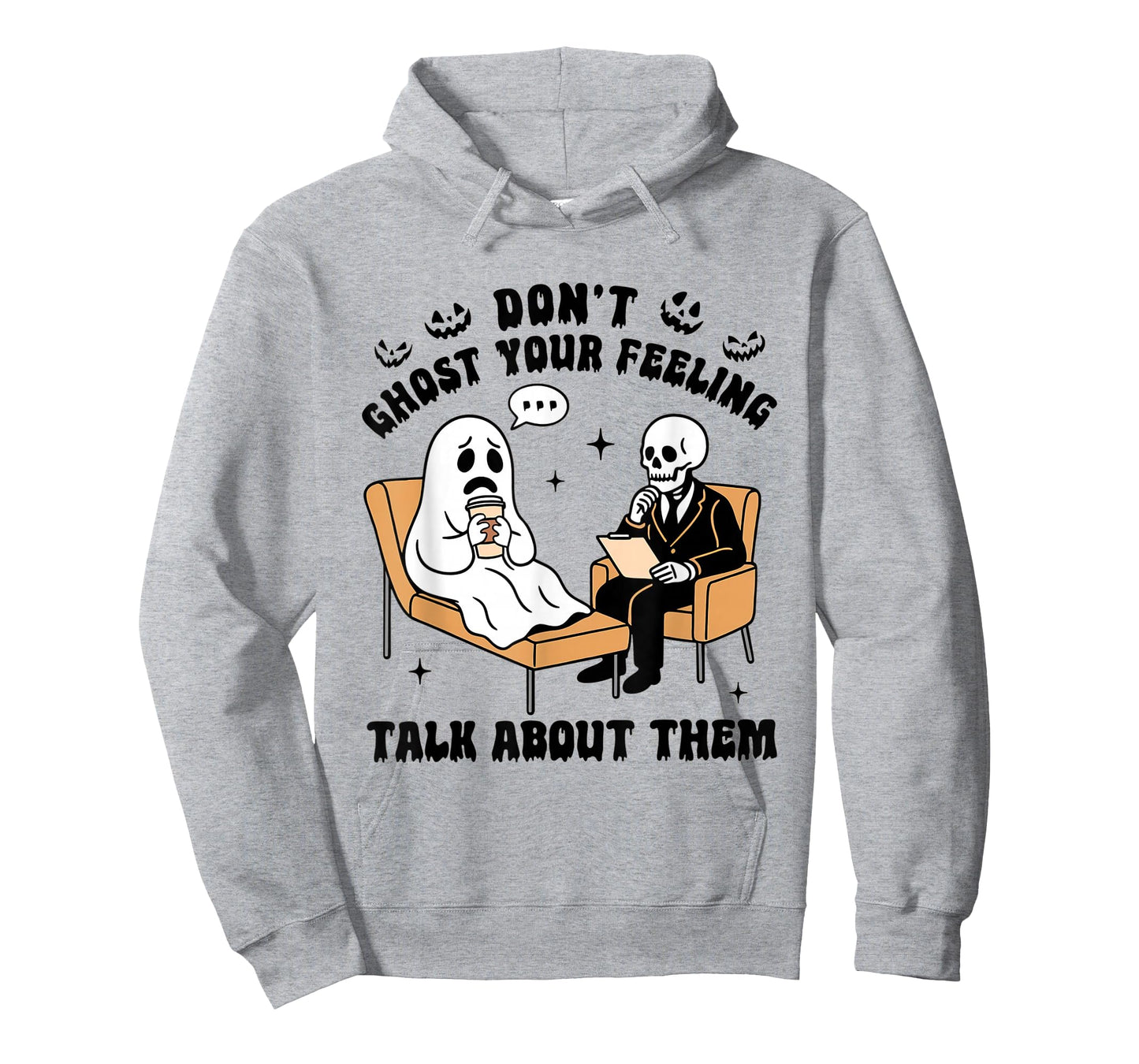 Retro Don't Ghost Your Feelings Mental Health Halloween T-Shirt
