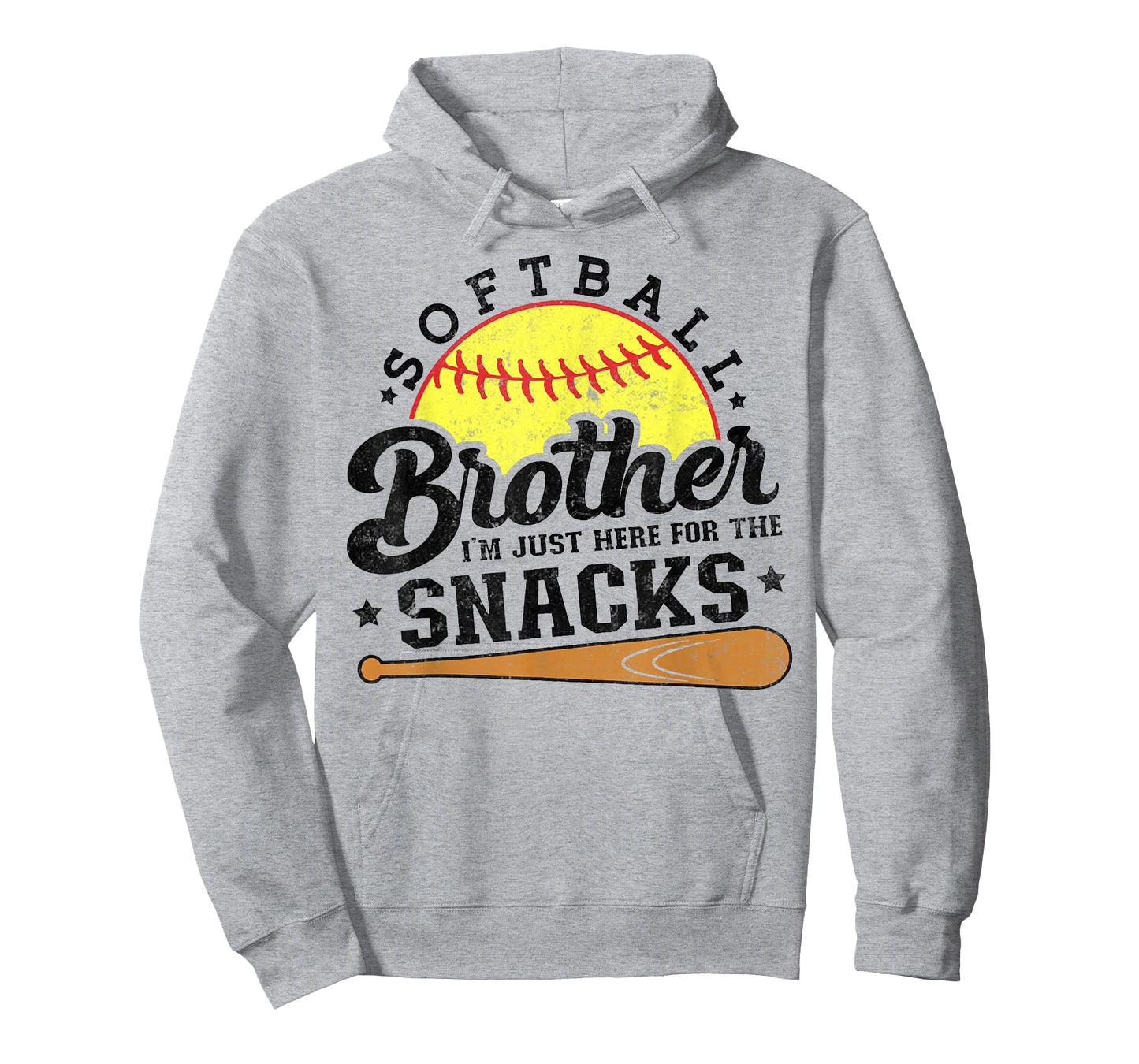 Softball brother I'm Just Here for the snacks Funny T-Shirt