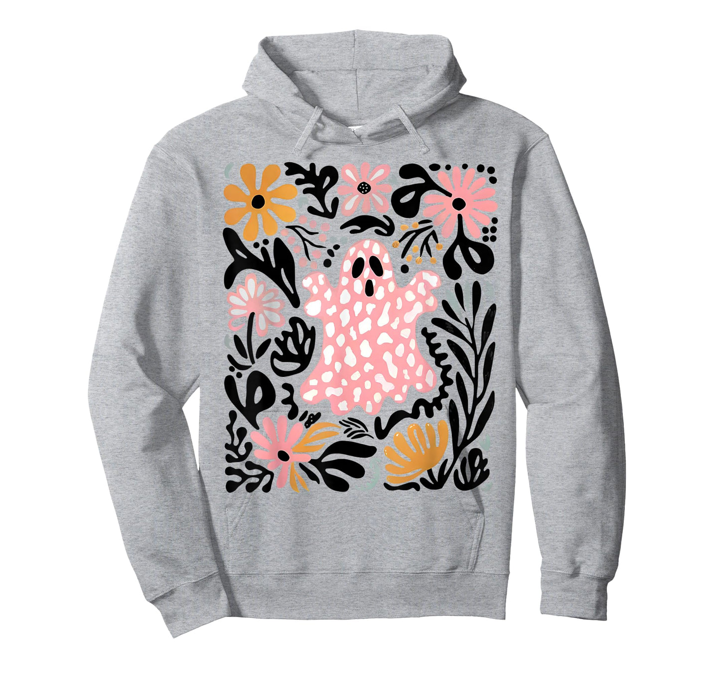 Halloween Ghost Spooky Season Retro Boho Floral Girl Women T-Shirt