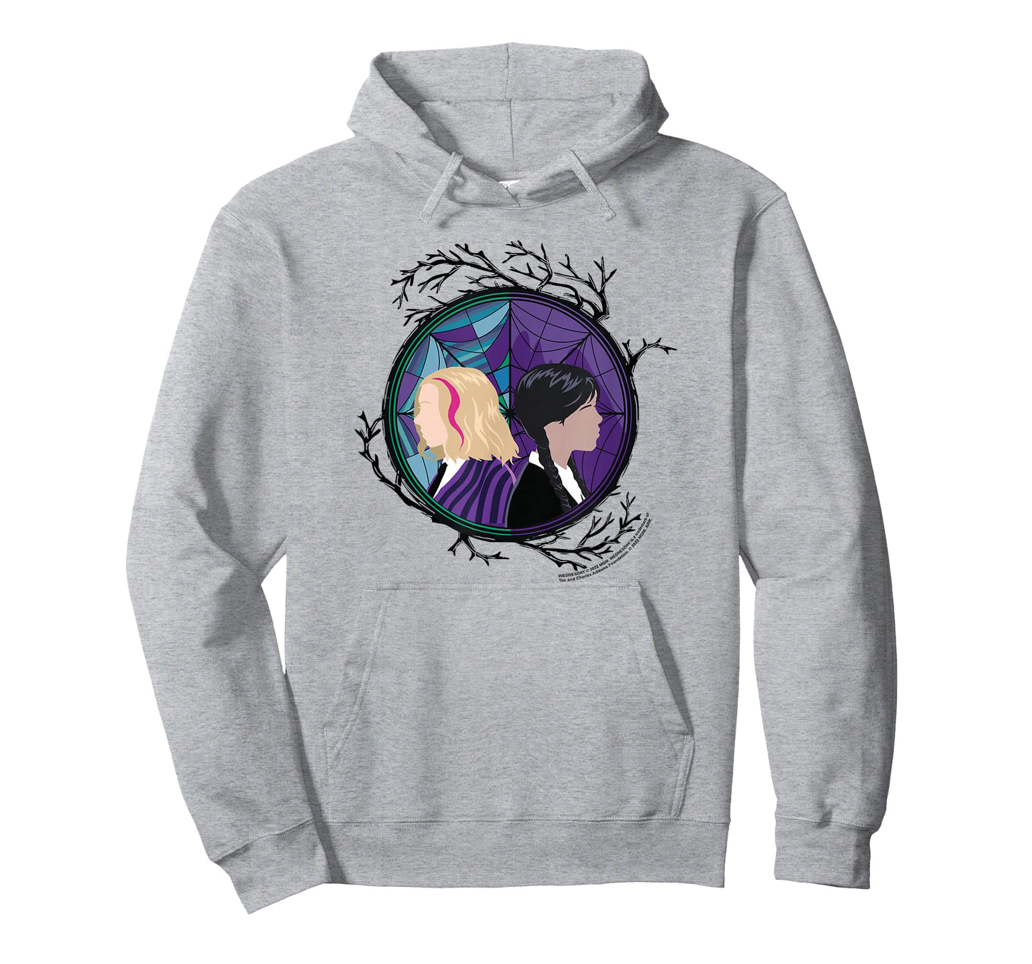 Wednesday Enid Stained Glass Spider Web Silhouettes Box Up T-Shirt