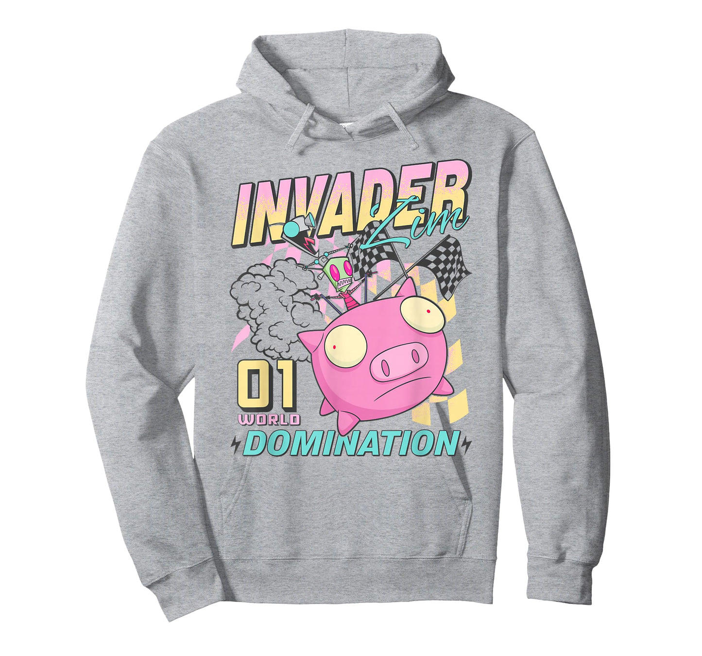Invader Zim 01 World Domination Zim & Gir Racing Over Pig T-Shirt