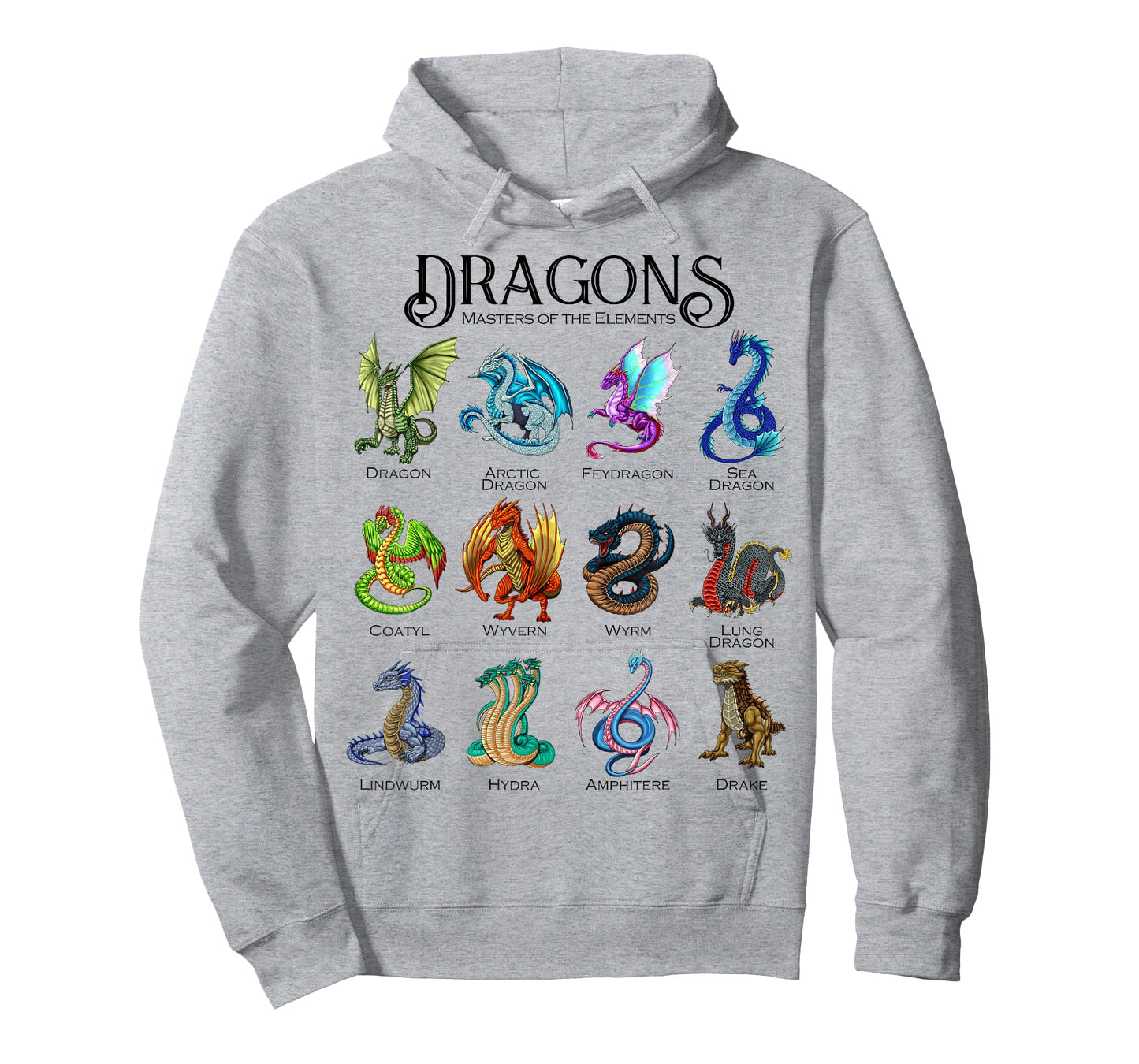 Masters of the Elements - Types of Dragons T-Shirt