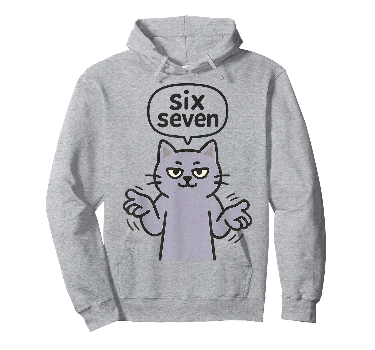 67 Six Seven 6-7 Purple Cat - Funny Kid Gaming Brainrot Meme T-Shirt