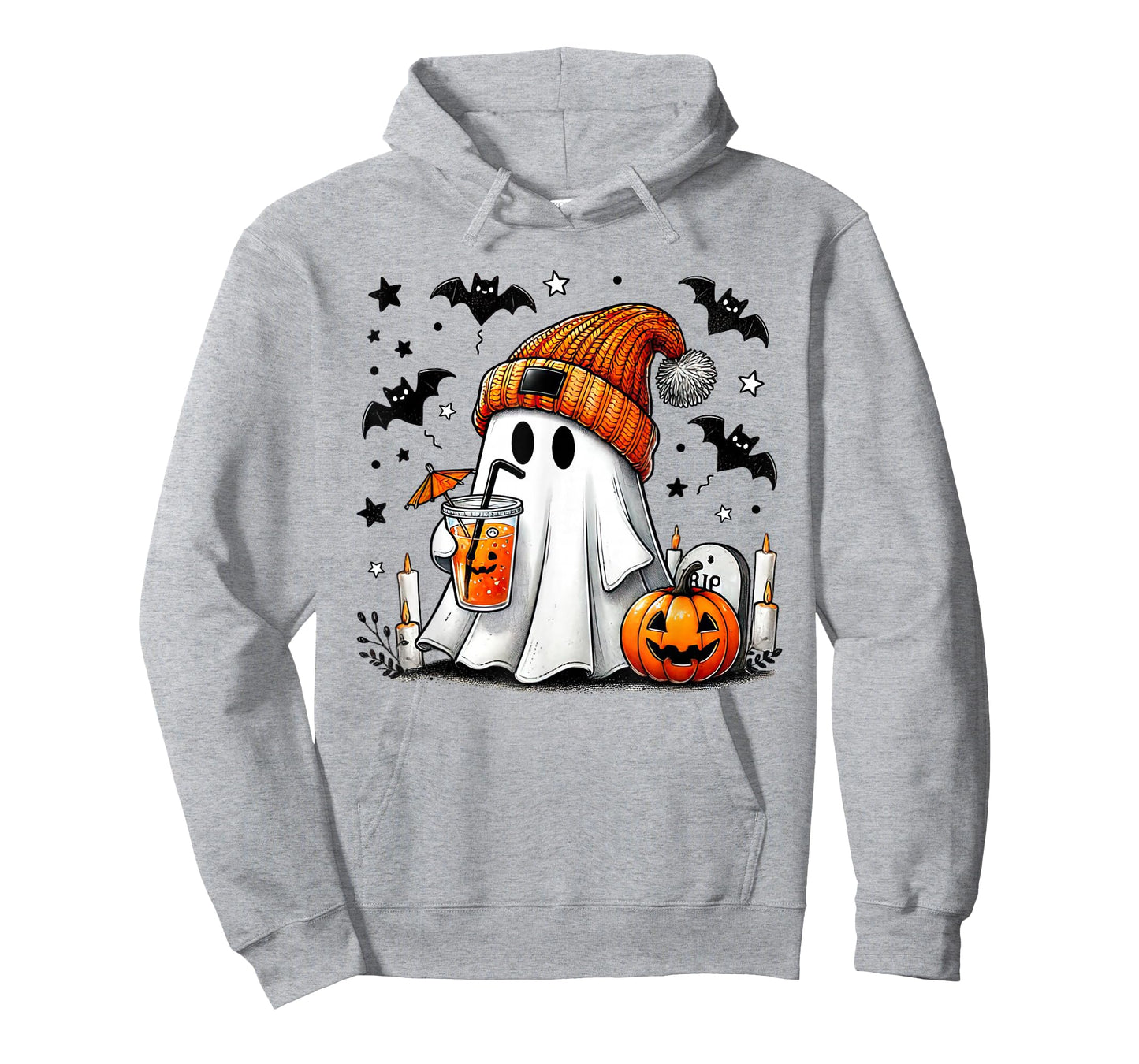 Cute Ghost Drinking Coffee Halloween Ghost Coffee Womens T-Shirt
