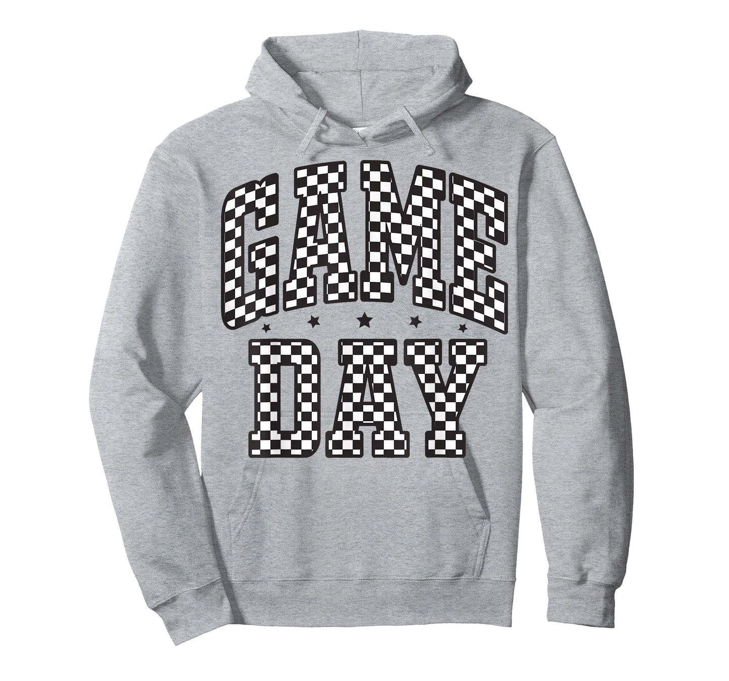 Funny Checkered Game Day Football Black White Gift Women T-Shirt