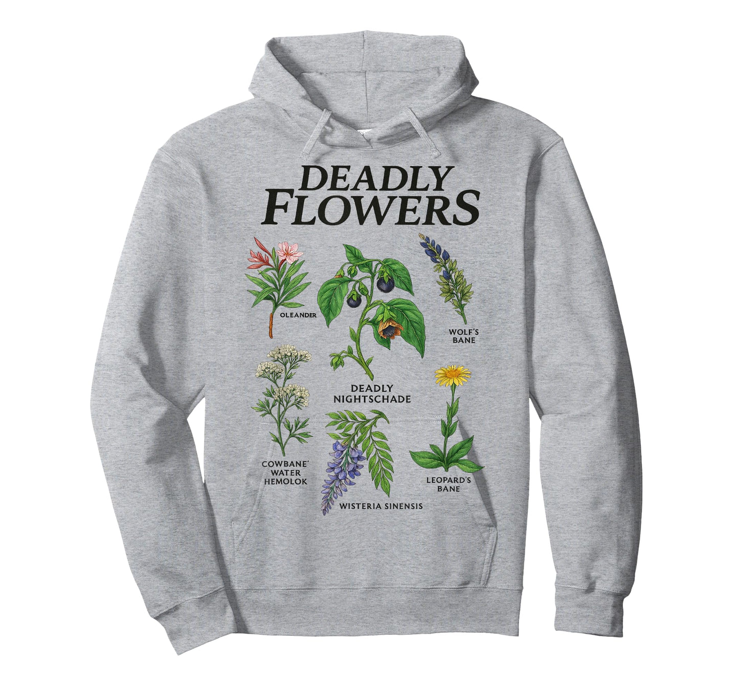 Deadly Flowers Gothic Botanical Poisonous Plants Men Women T-Shirt