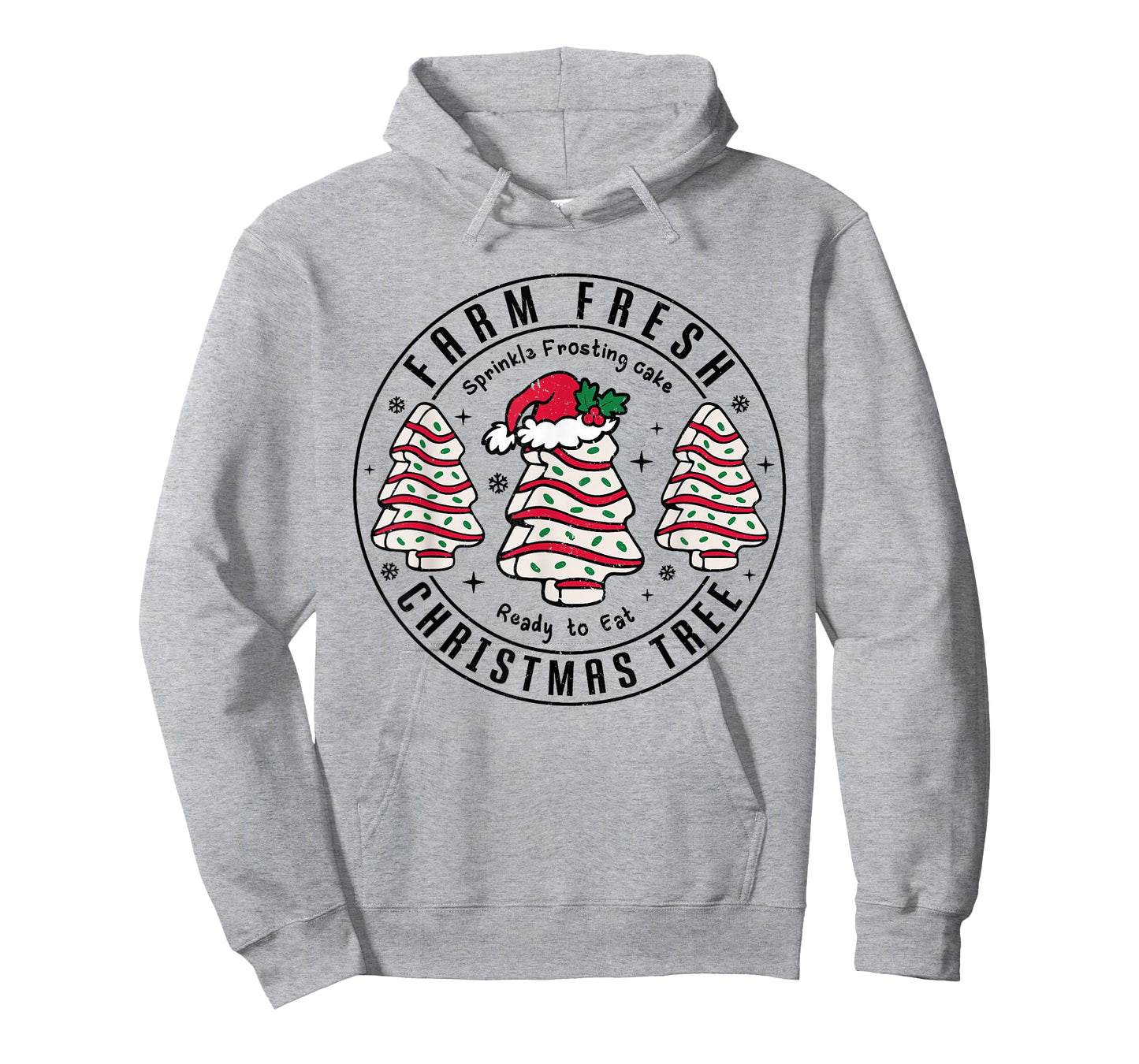 Farm Fresh Xmas Tree Cakes Retro Vintage Graphic Christmas T-Shirt