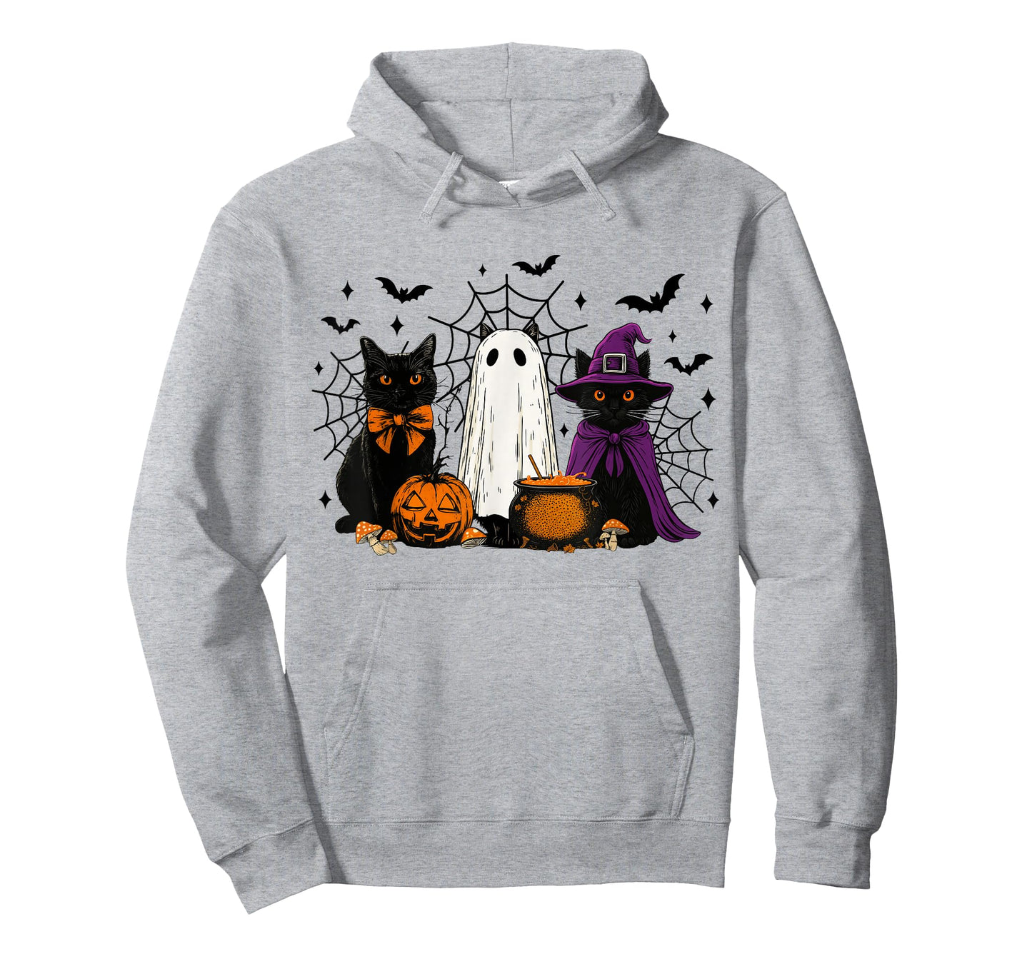 Spooky Witch Black Cat Halloween Pumpkin for Men Women Kids T-Shirt
