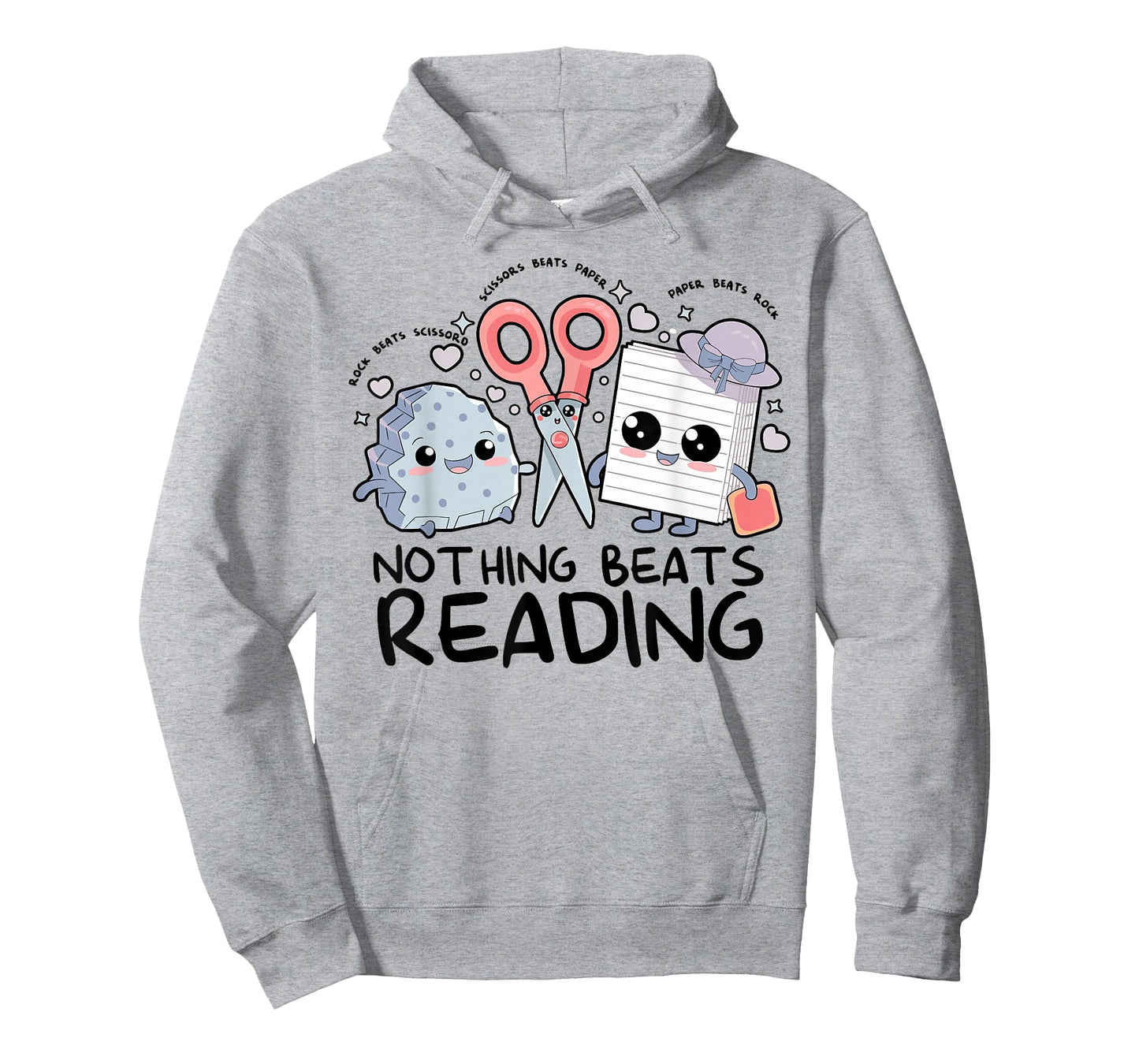 Nothing Beats Reading Rock Paper Scissors Book Lover Teacher T-Shirt