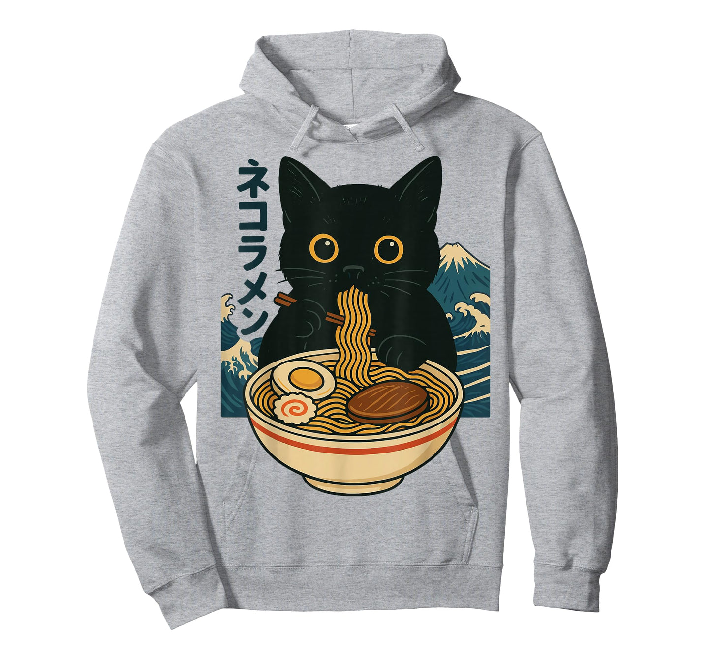 Anime Cat Eating Ramen Retro Kawaii Ramen Cat T-Shirt