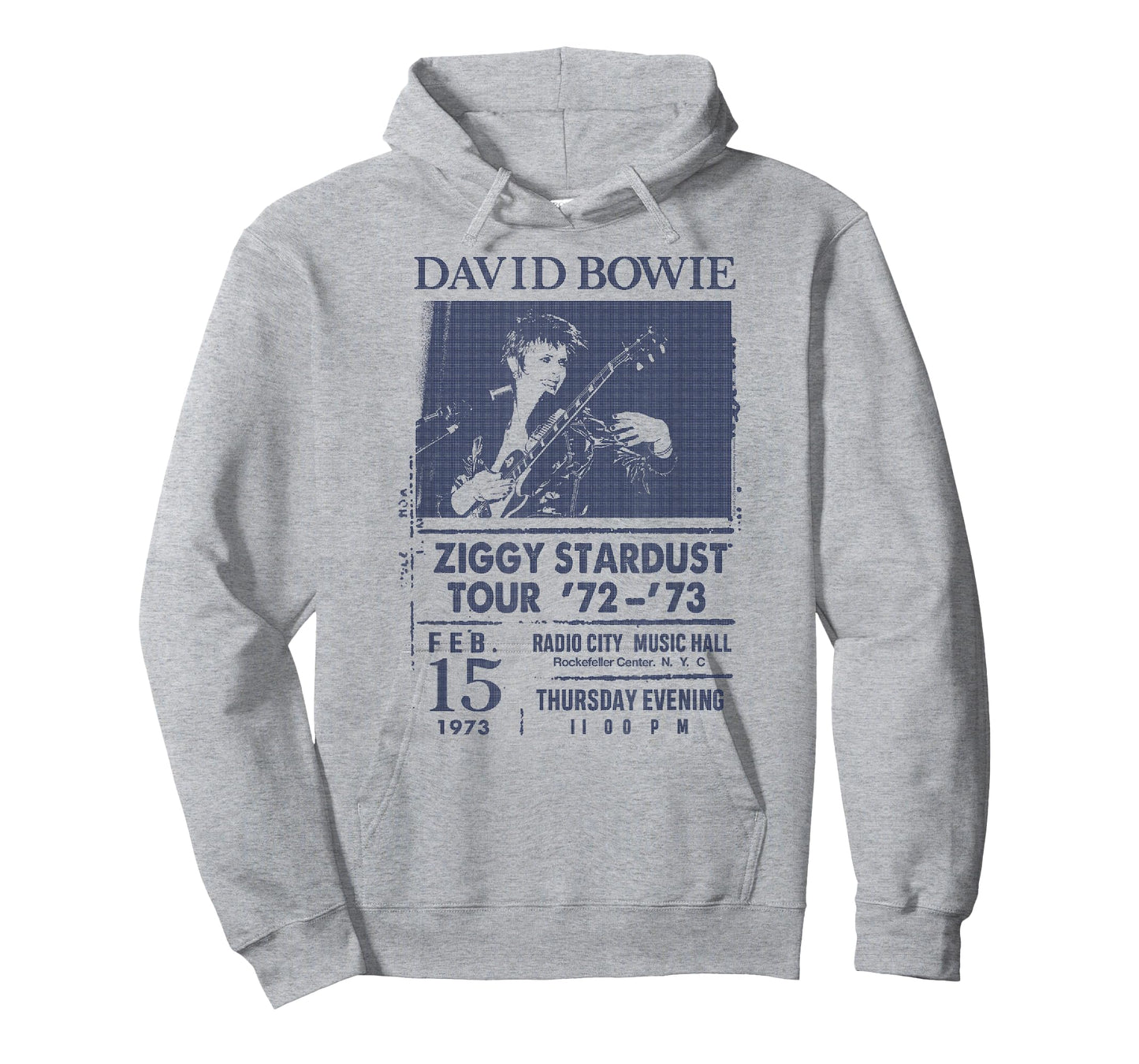 David Bowie Grey Radio City T-Shirt - Classic Fit Crew Neck Cotton Tee for Adults