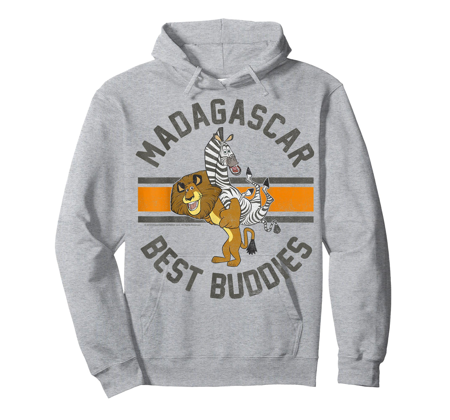 Madagascar Alex and Marty Best Buddies Striped Text Poster T-Shirt