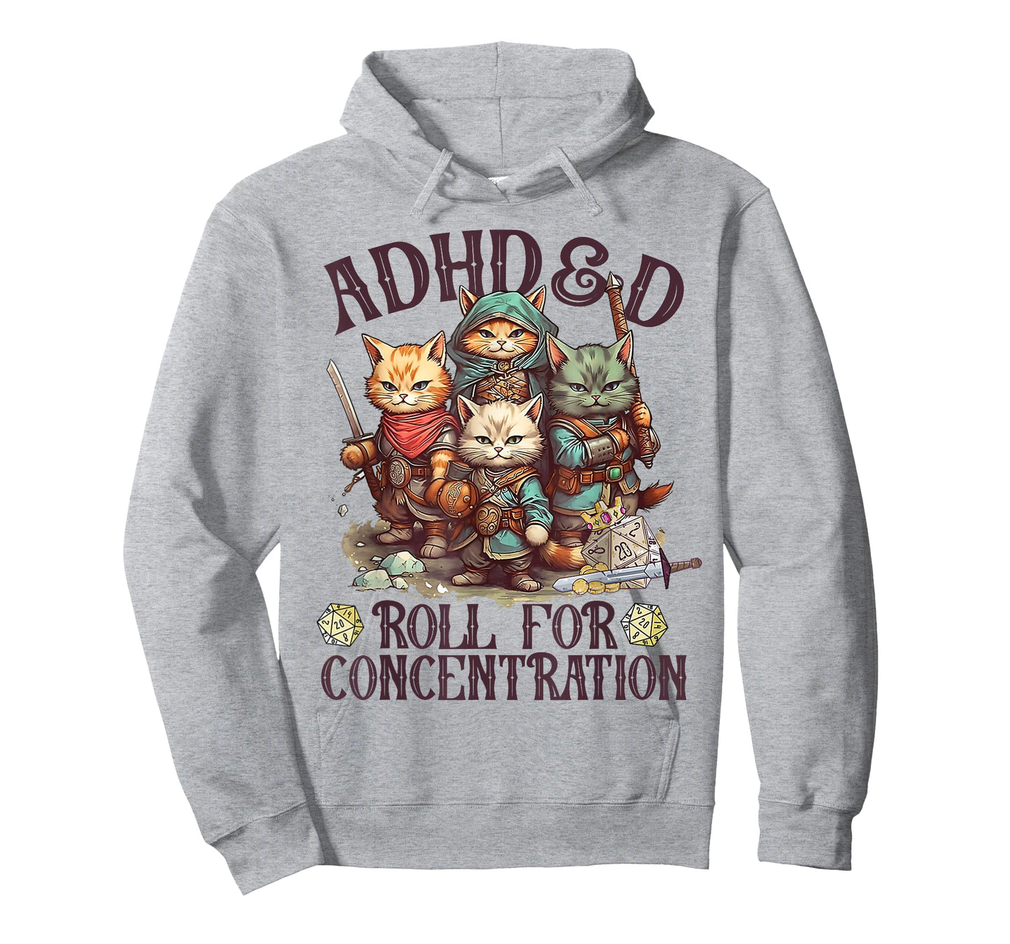 ADHD&D Roll For Concentration Lovely Gamers Vintage ADHD&D T-Shirt