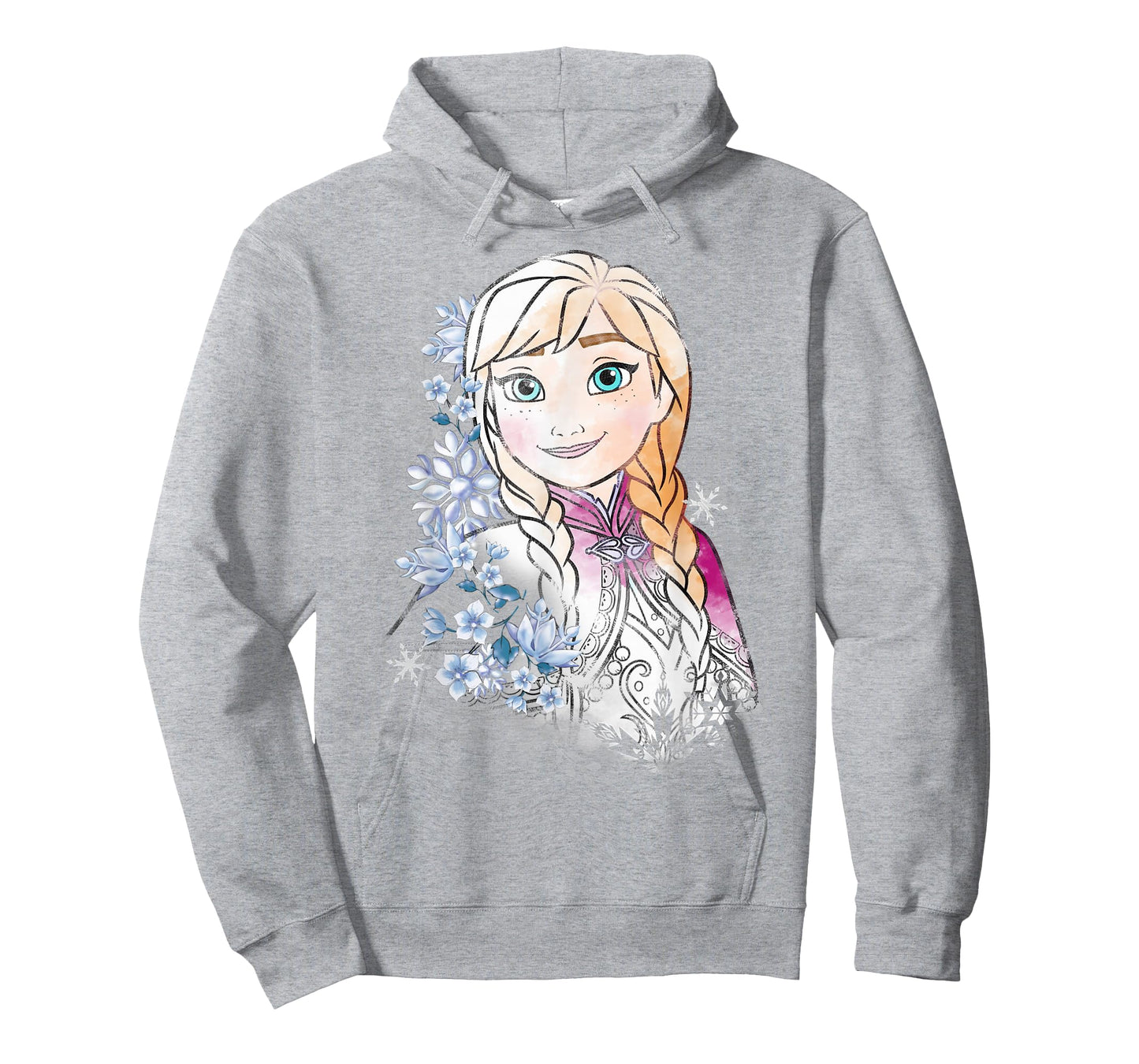 Disney Frozen Anna Illustrated Snowflake Flowers T-Shirt T-Shirt