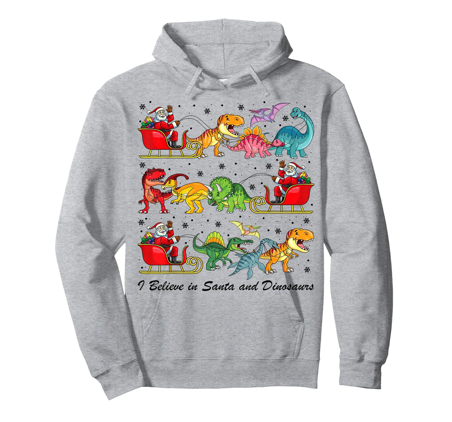 I Believe in Santa and Dinosaur Merry Christmas Boys Kids T-Shirt