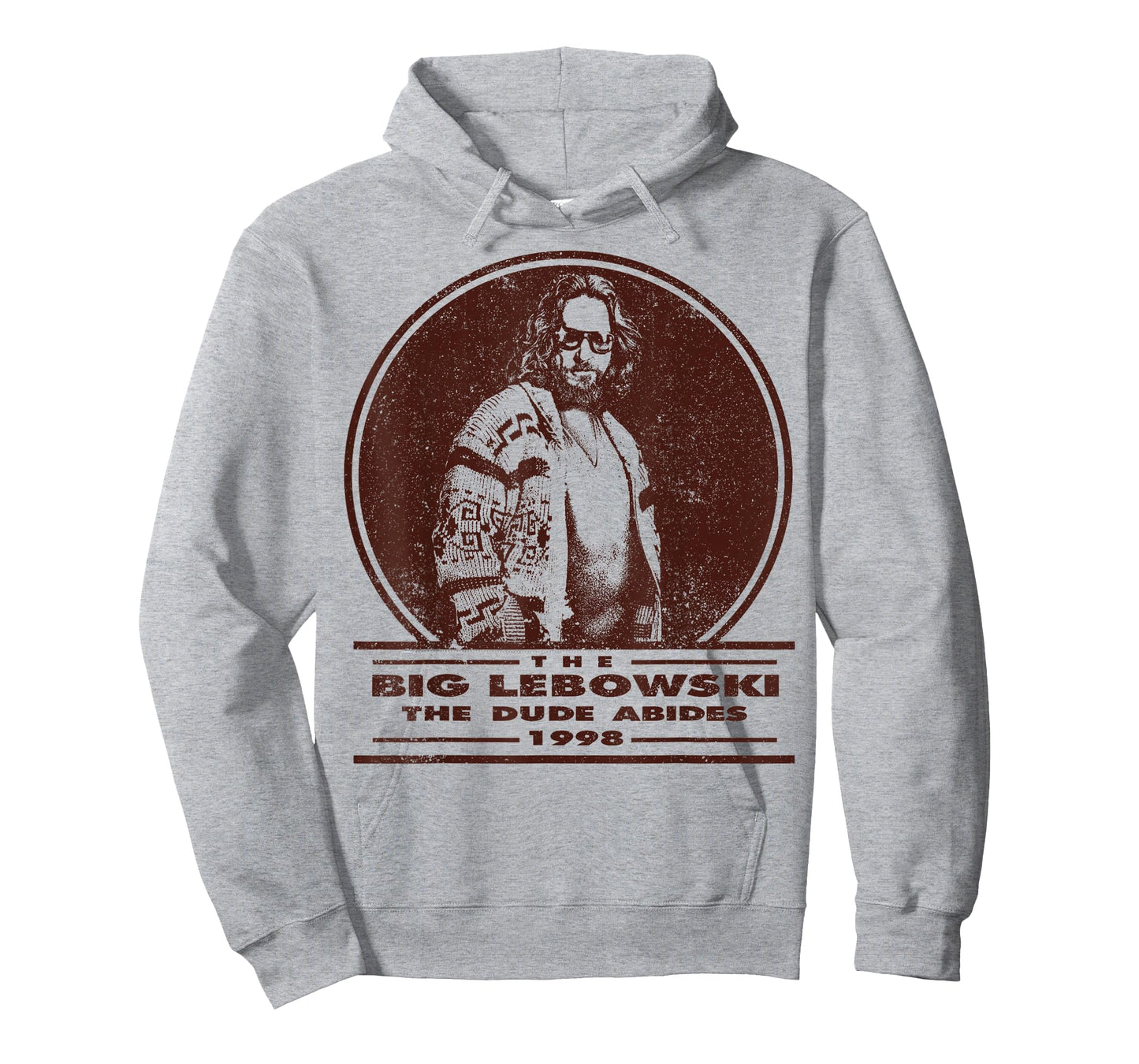 The Big Lebowski Distressed Dude Abides Stamp Graphic Tee T-Shirt