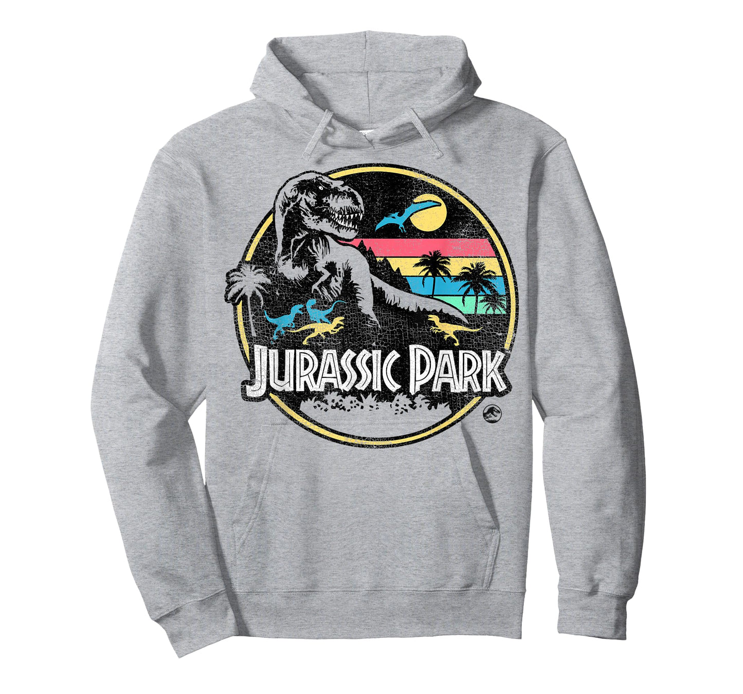 Jurassic Park Striped Retro T-Rex T-Shirt