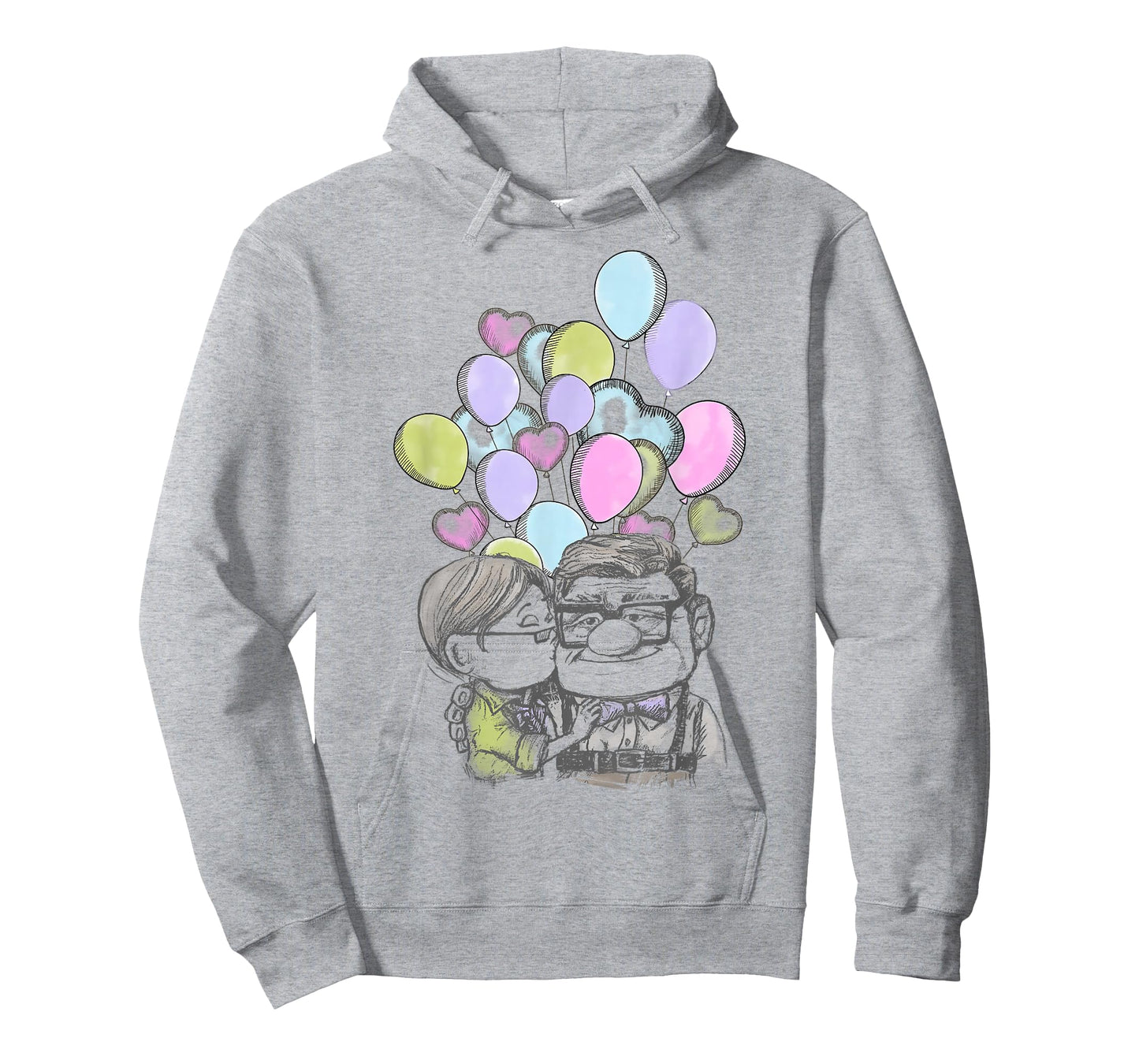 Disney Pixar Up Valentine's Day Carl and Ellie Balloons T-Shirt Small