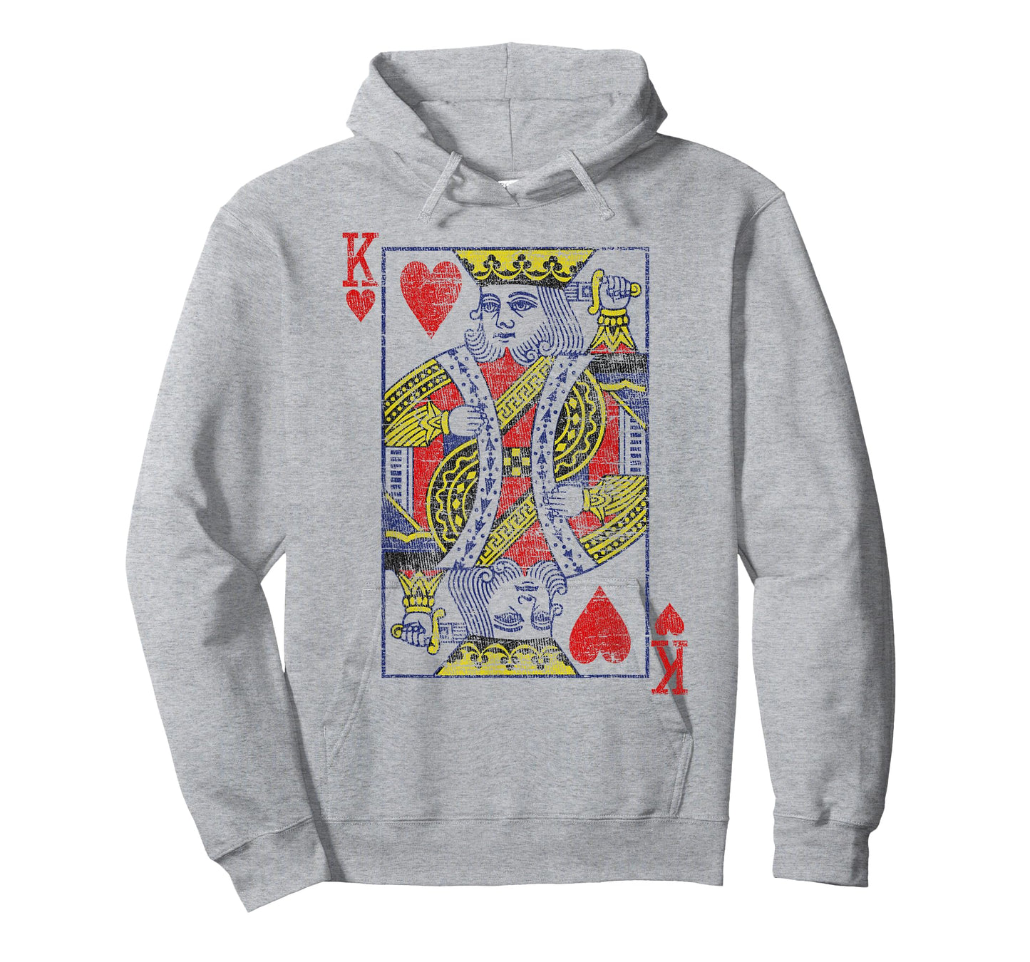 King of Hearts Playing Card Costume Poker Distressed T-Shirt