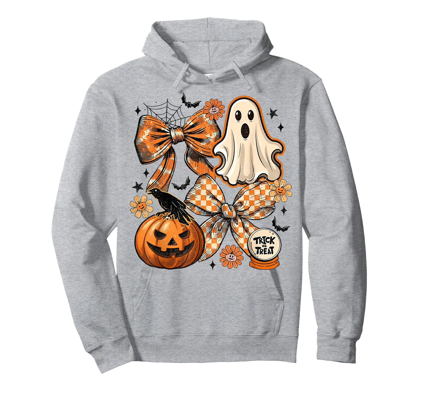 Halloween Pumpkin Coquette Bow Ghost Spooky Trick Or Treat T-Shirt