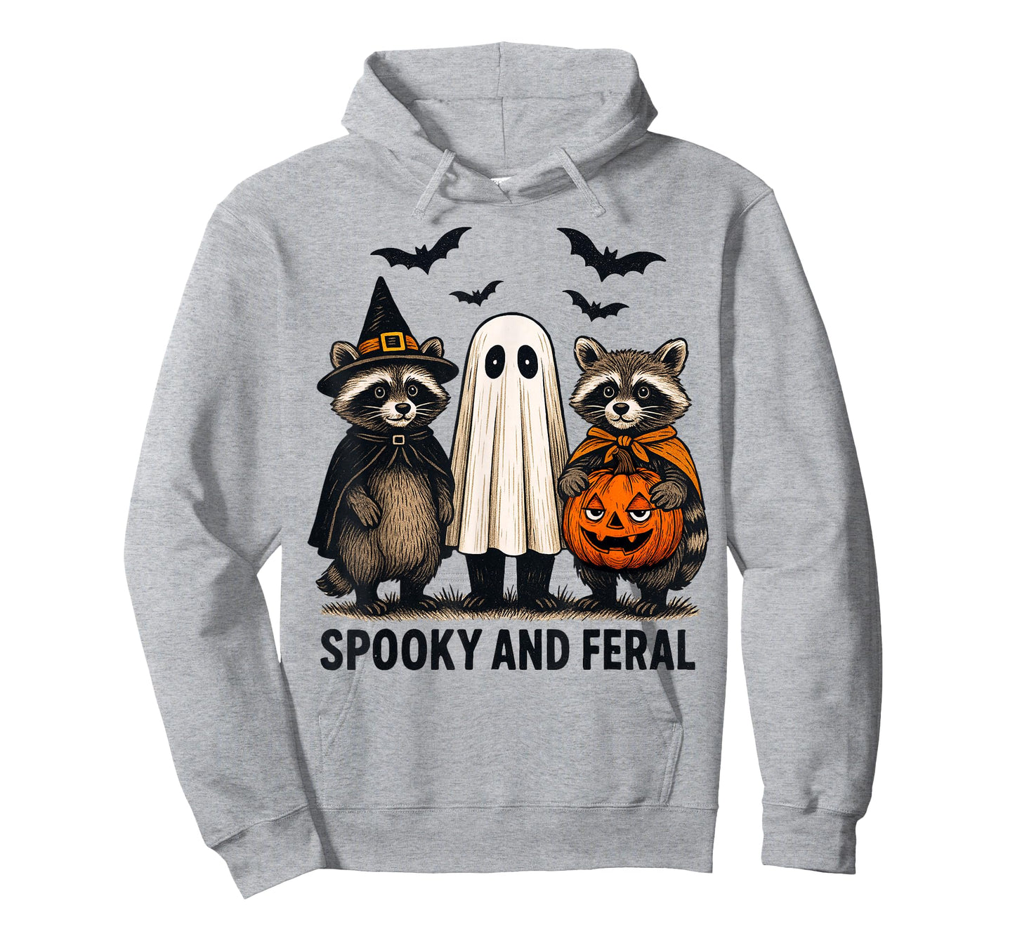 Spooky and Feral Halloween Cute Ghost Raccoon Trick Or Treat T-Shirt