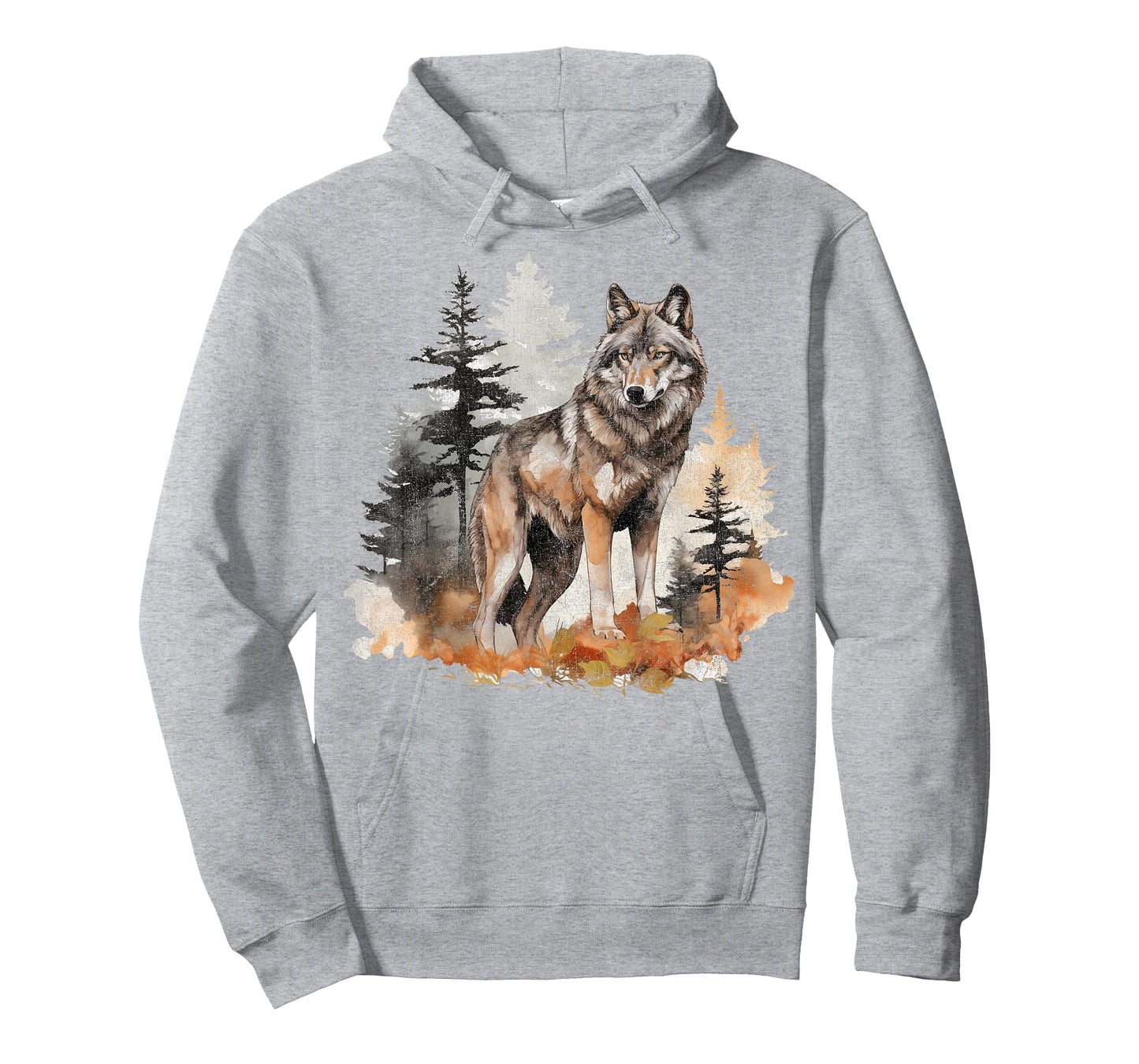 Wolf Survives Mountain Silhouette Art Lone dog T-Shirt for Men Women