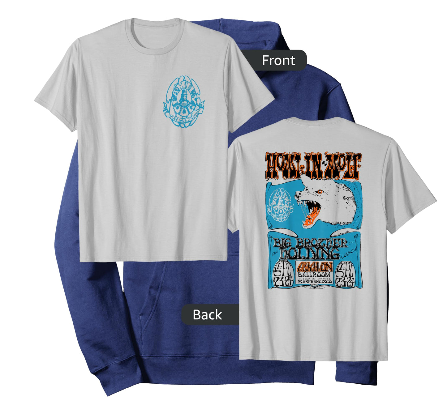 The Family Dog Howlin Wolf Blue Logo T-Shirt