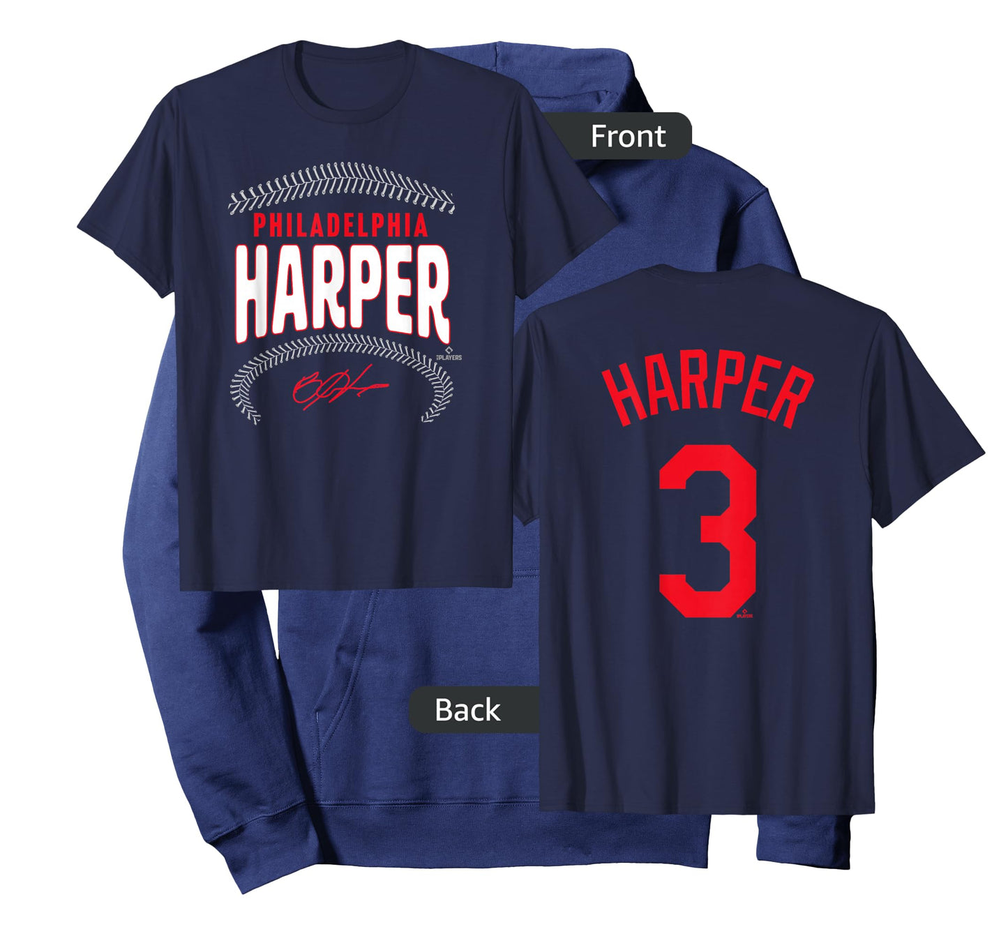 Bryce Harper Philadelphia Name & Number (Front & Back) T-Shirt