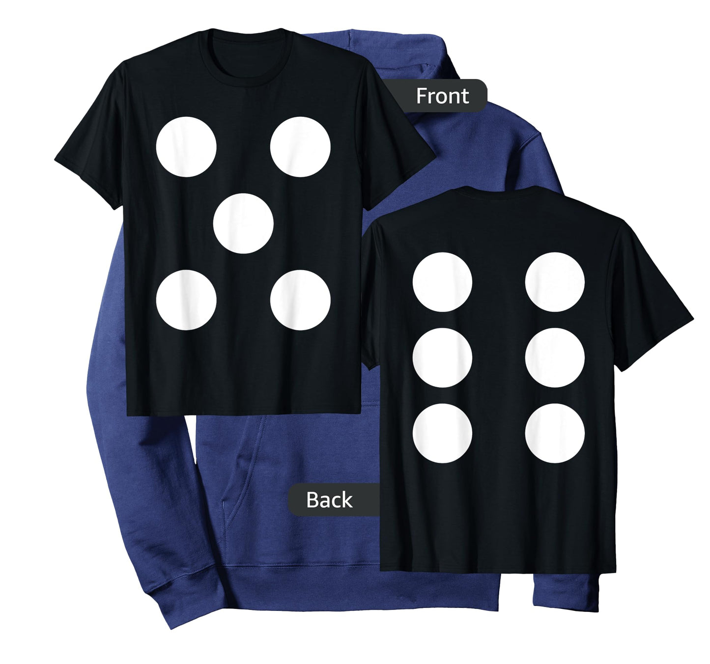 Dice Front 5 Back 6 Yo 11 2-Sided Halloween Costume Shirt