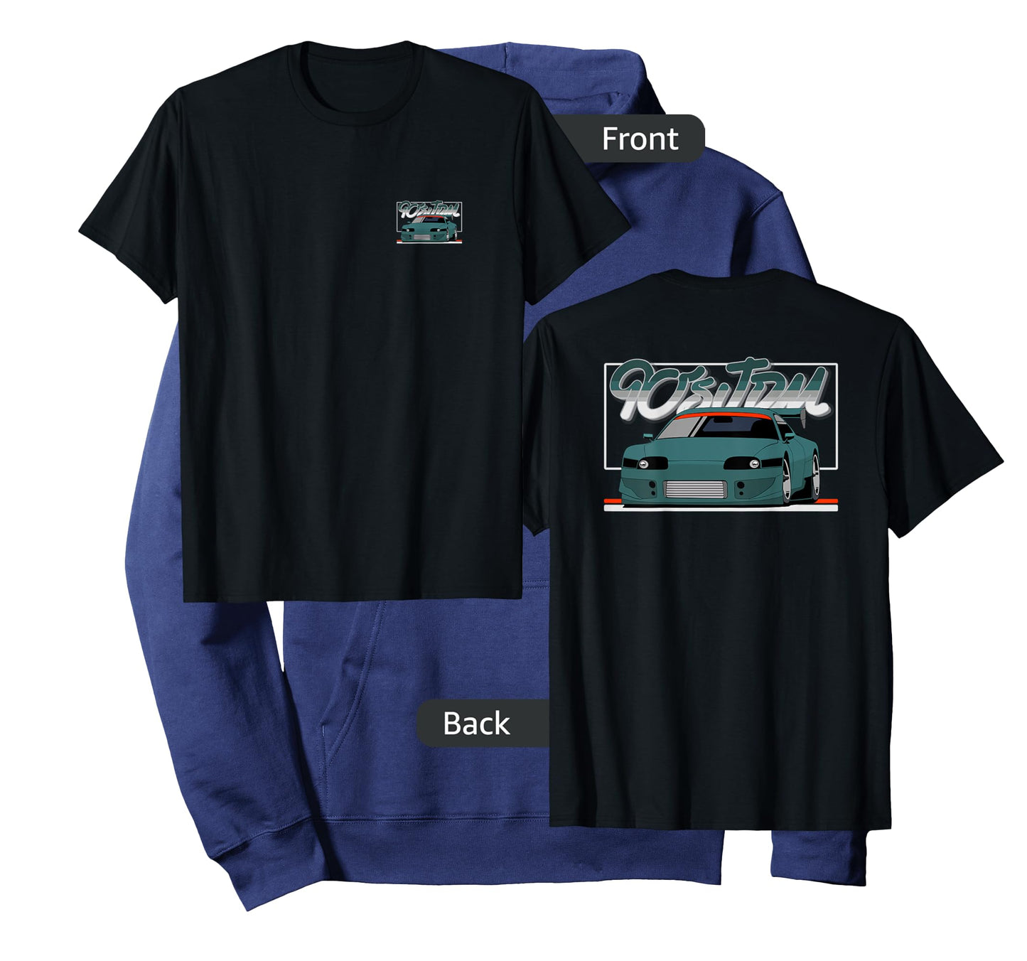 90s JDM TY MK4 GT Teal Car 2-Side Graphic T-Shirt