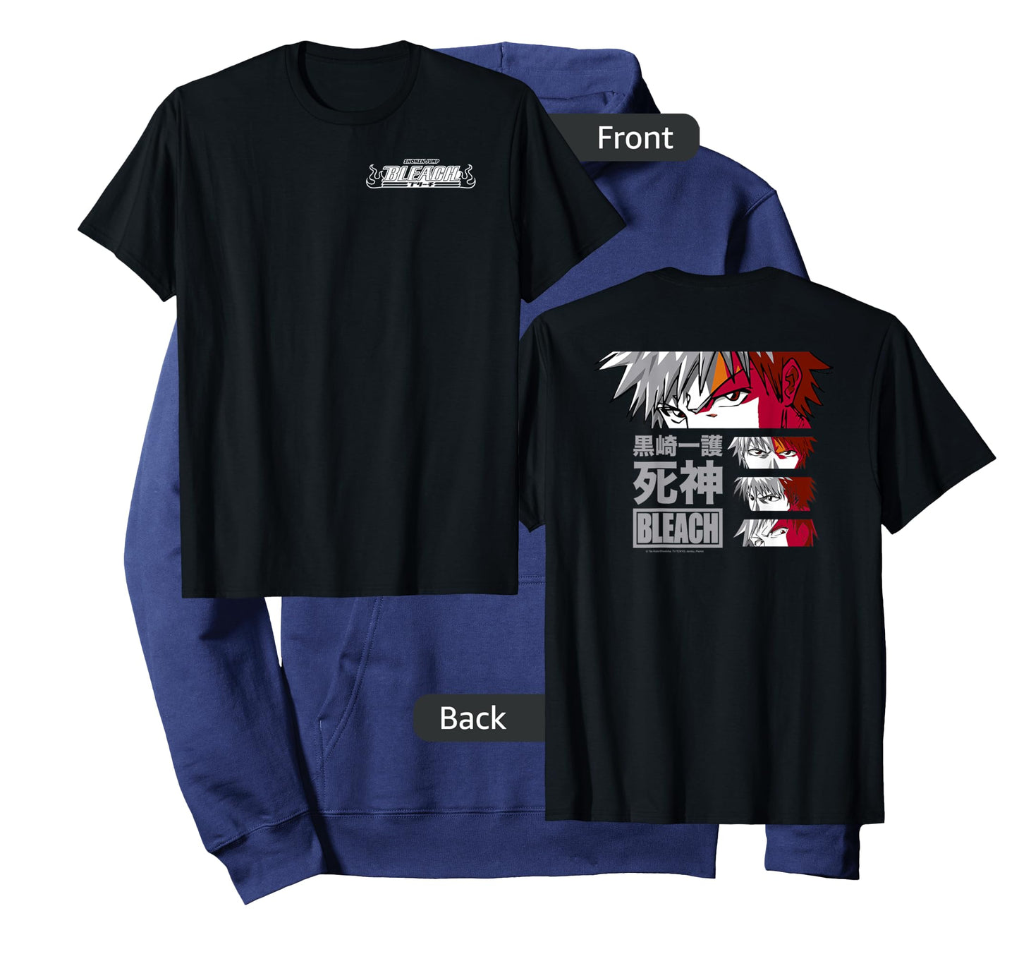 Bleach Ichigo Eyes with Kanji Front and Back Anime T-Shirt