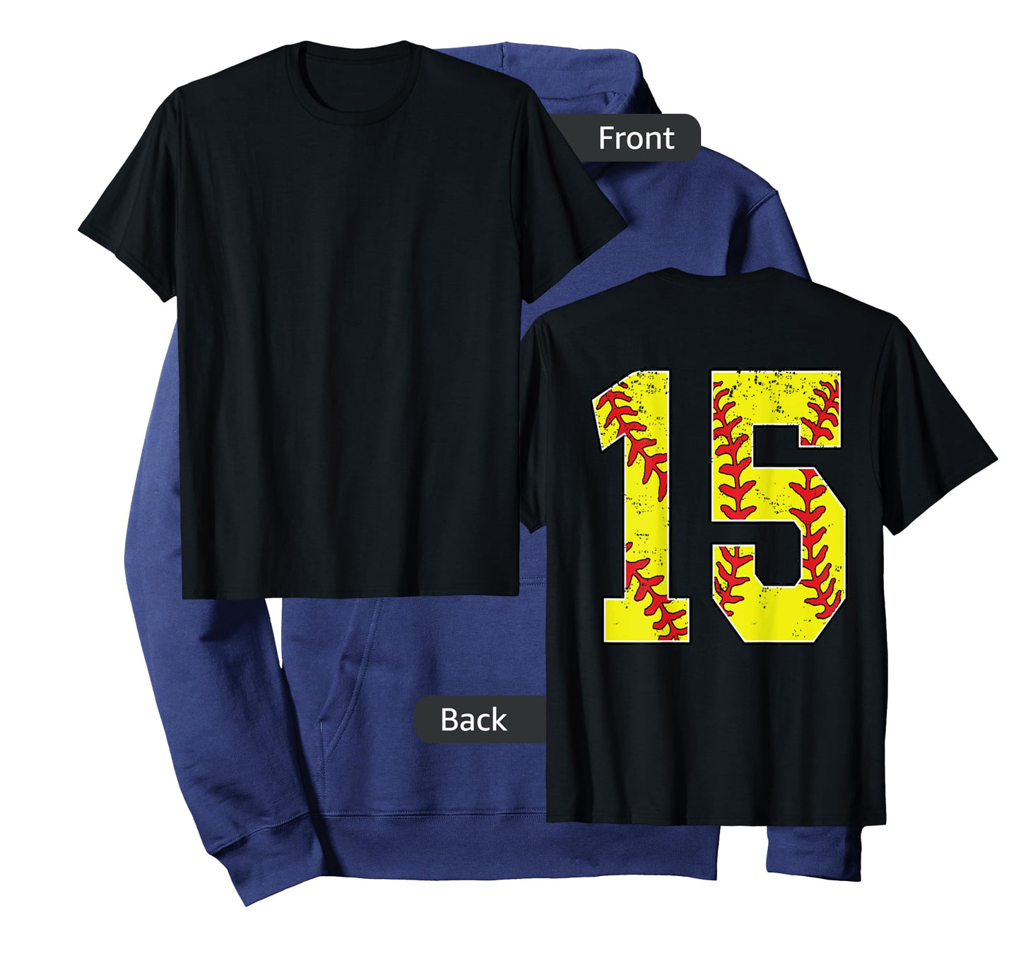 Number #15 Softball Jersey Number 15 Print On Back T-Shirt