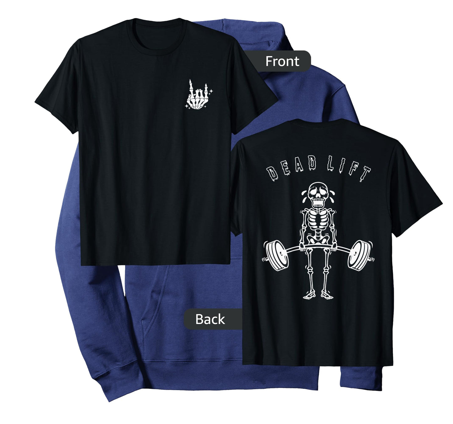 TheGodsEnvyUs Men's Halloween Skeleton Graphic Gym T-Shirt, Black, Small
