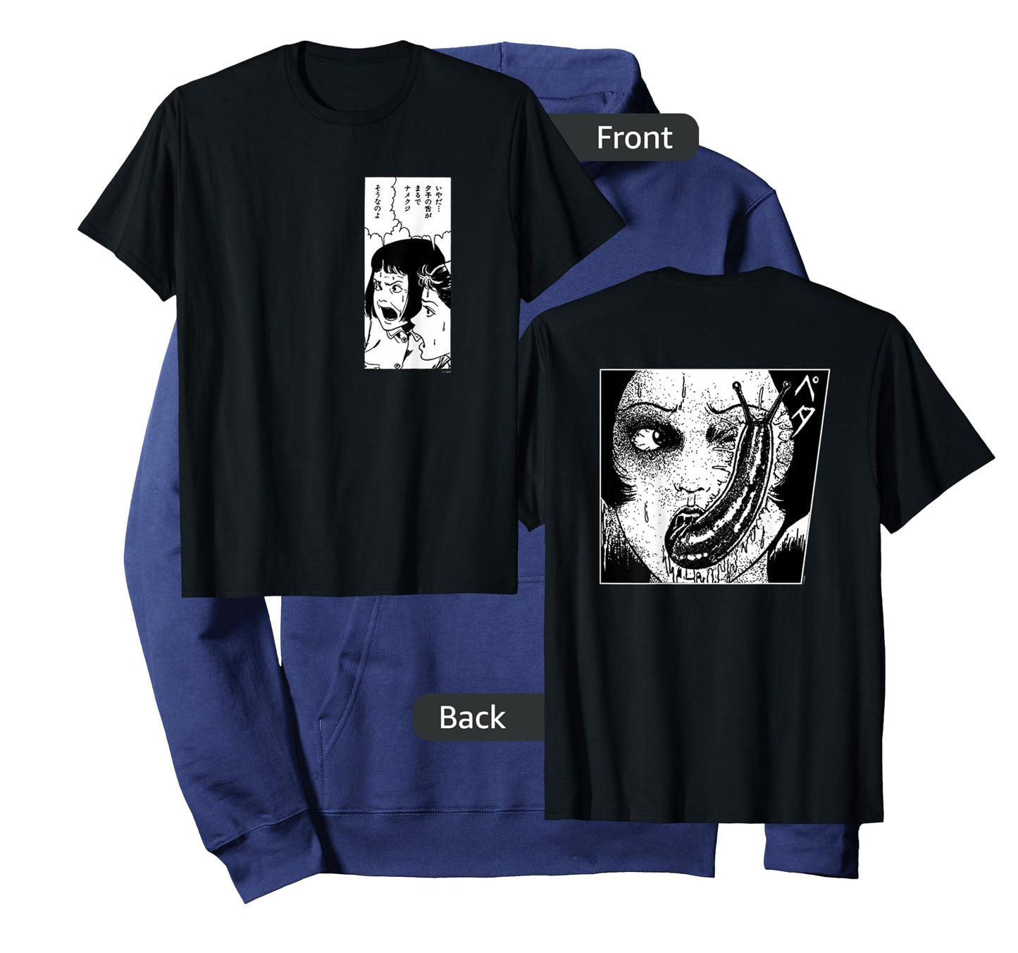 Junji Ito Black Slug Eye Print T-Shirt - Men's Small Classic Fit