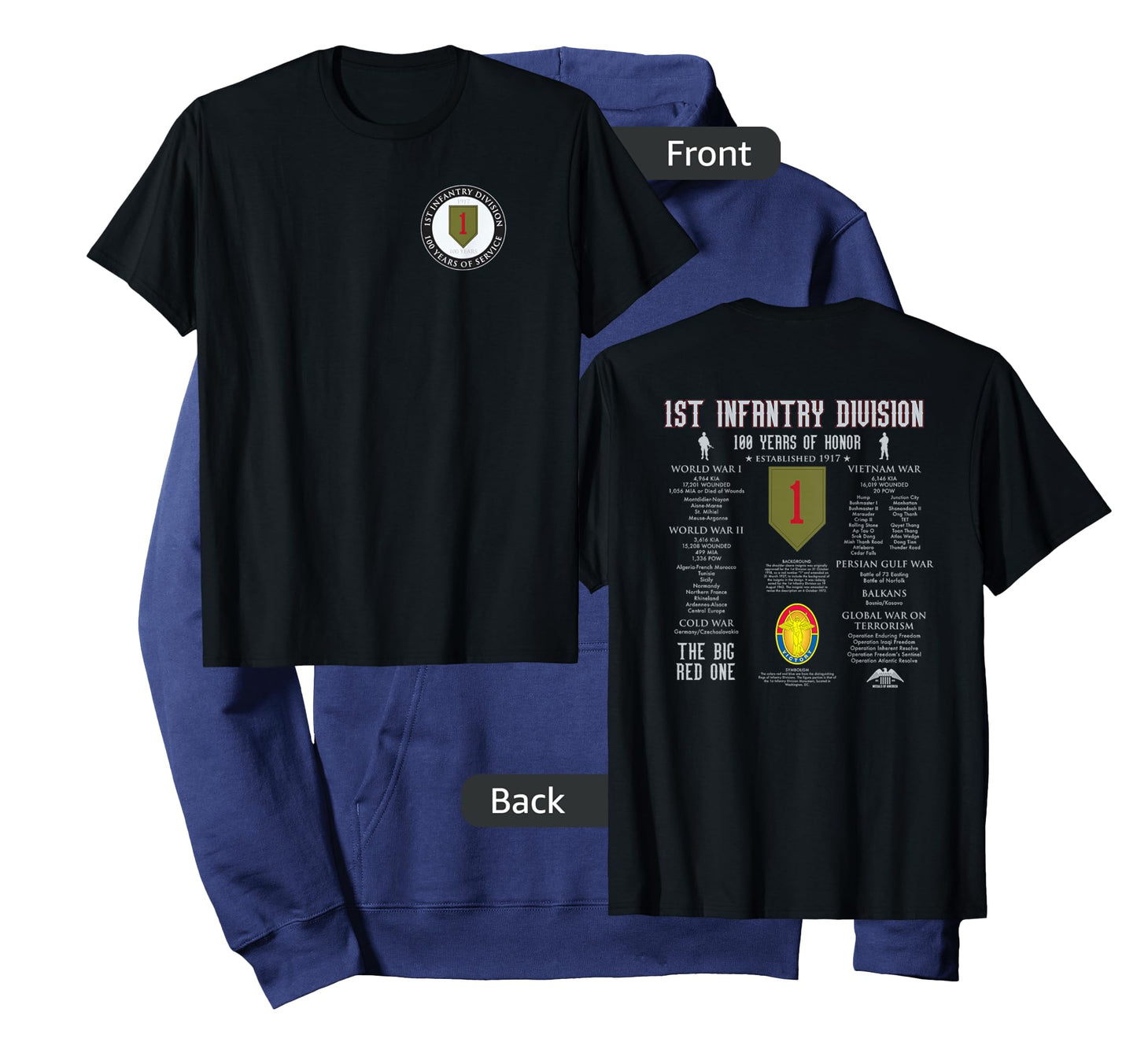 1st Infantry Division 100 Years of Honor T-Shirt