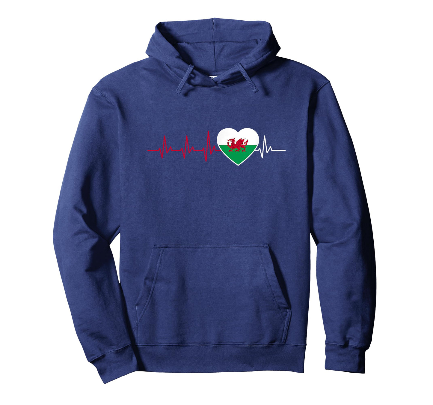 Welsh Flag Heartbeat Wales Baner Cymru Taffy Welshman T-Shirt