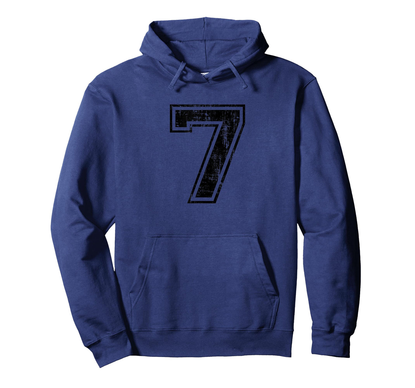 Number 7 Seven Varsity Distressed Vintage Sport Team Players T-Shirt