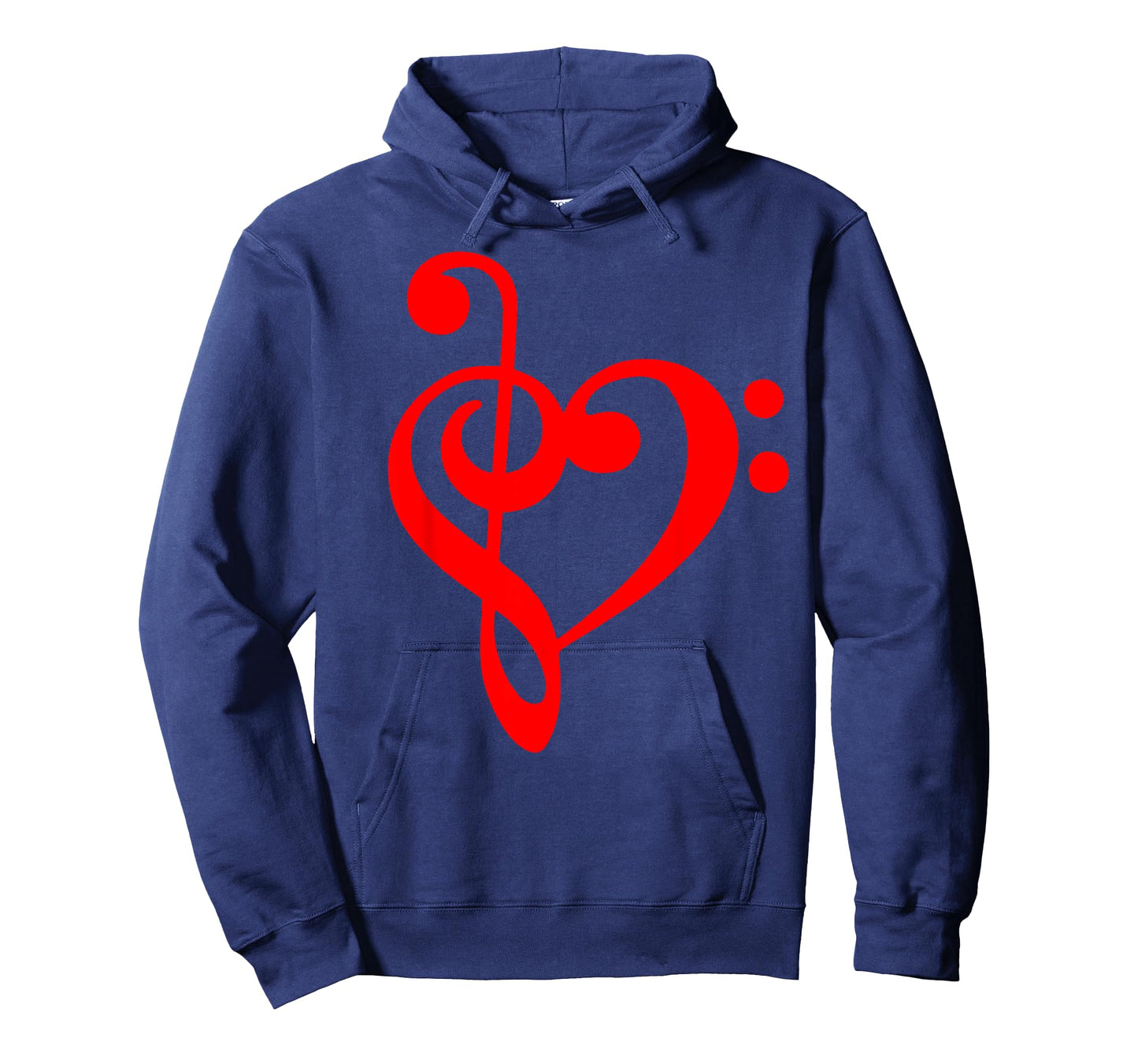 Nerdy Clef Notes Heart Love Music Musician Band Geek Red T-Shirt