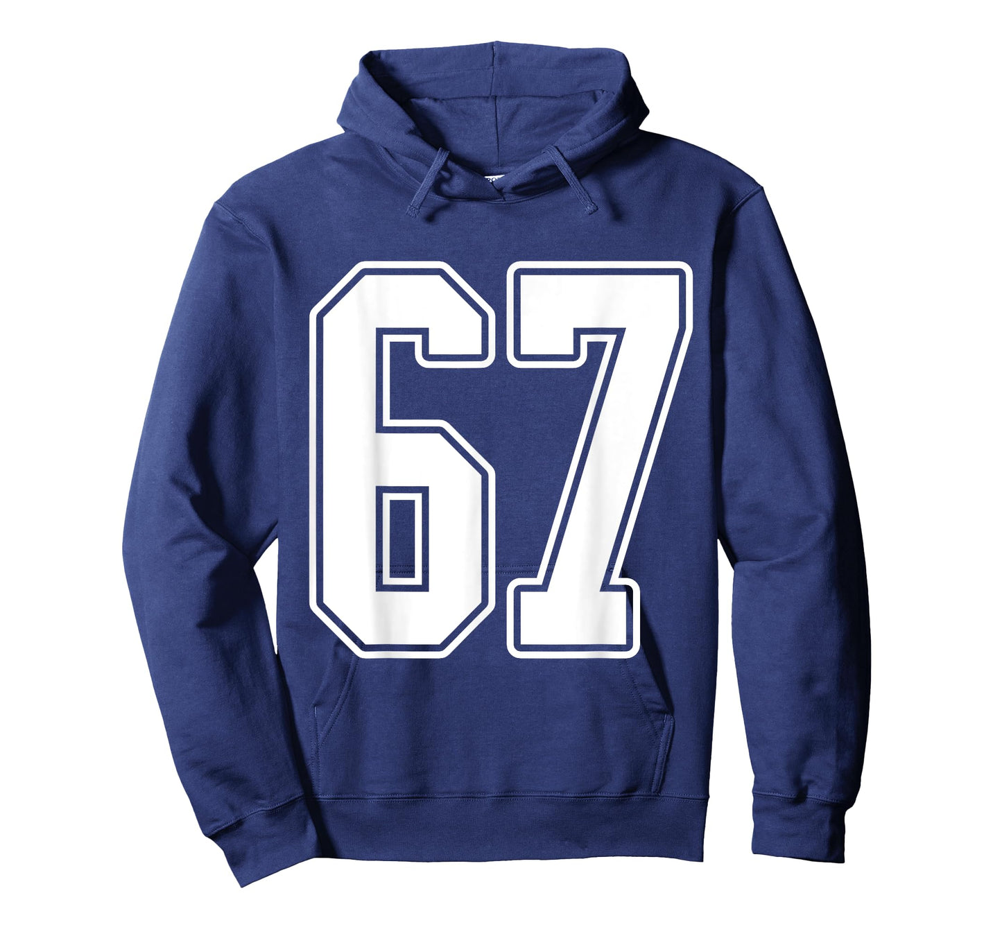 #67 White Outline Number 67 Sports Fan Jersey Style T-Shirt