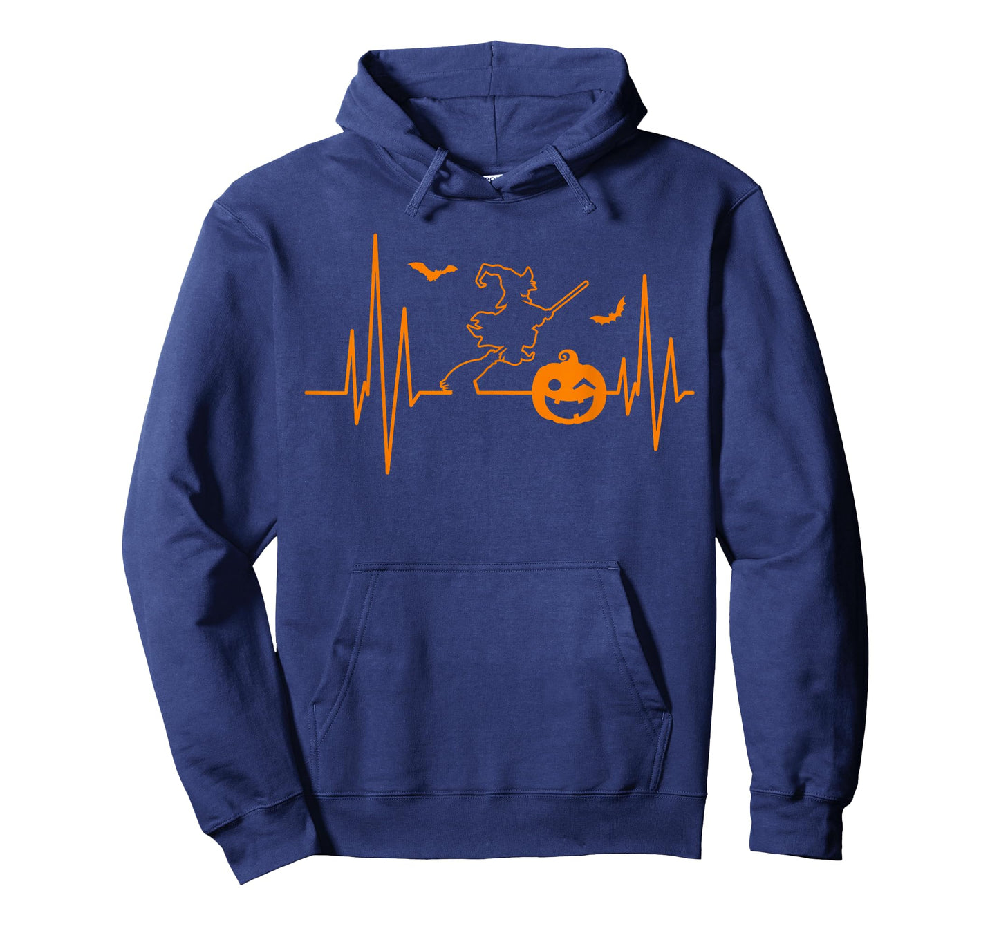 Halloween Pumpkin Witch EKG Heartbeat Funny Halloween Party T-Shirt